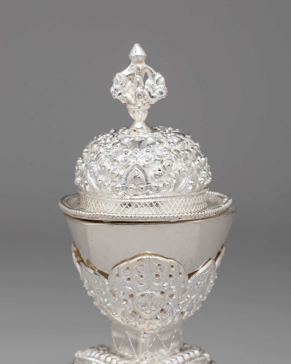 Silver Kapala for Buddhist Rituals | Sacred Offering Vessel