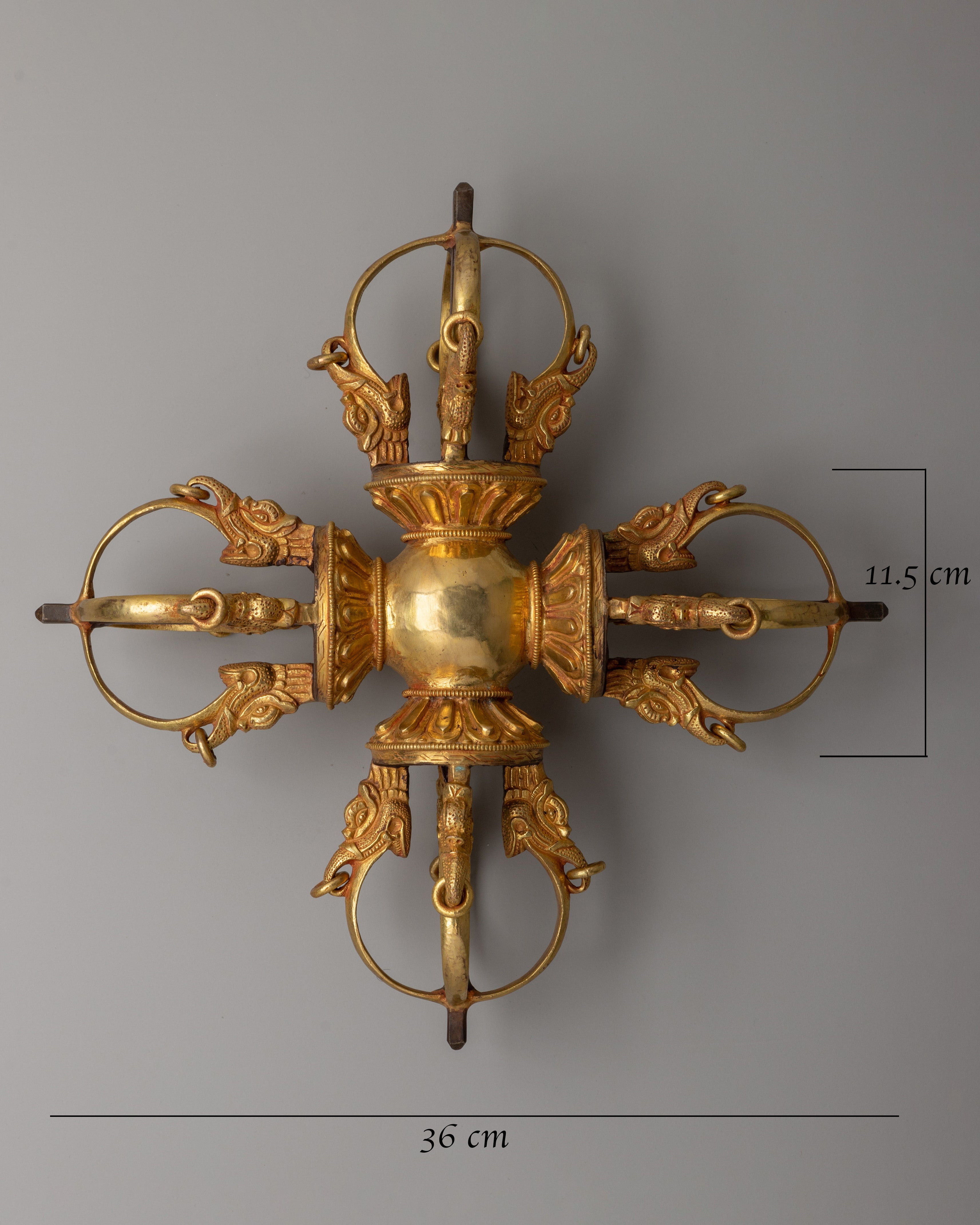 Handcrafted Gold-Plated Bishwa Vajra | Symbol of wisdom and strength