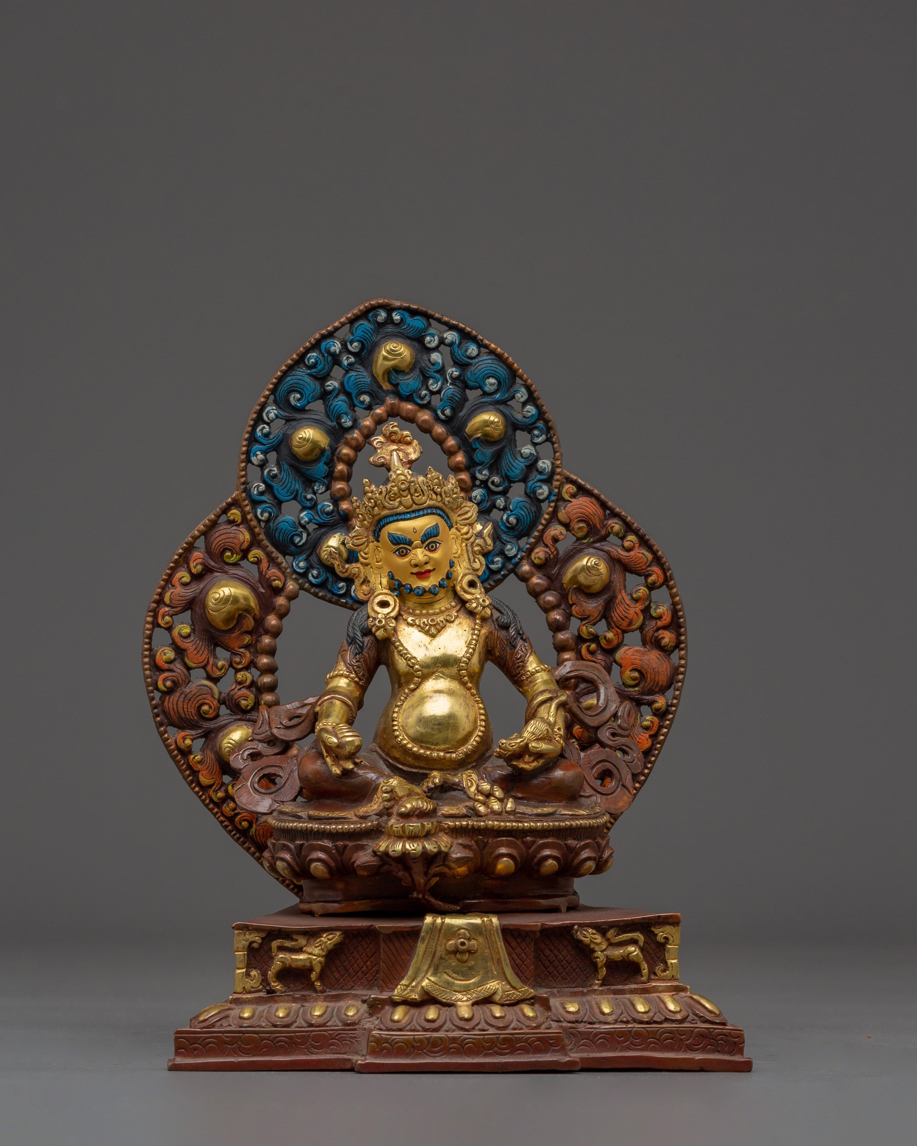 Dzambhala With Throne | Colorful Throne