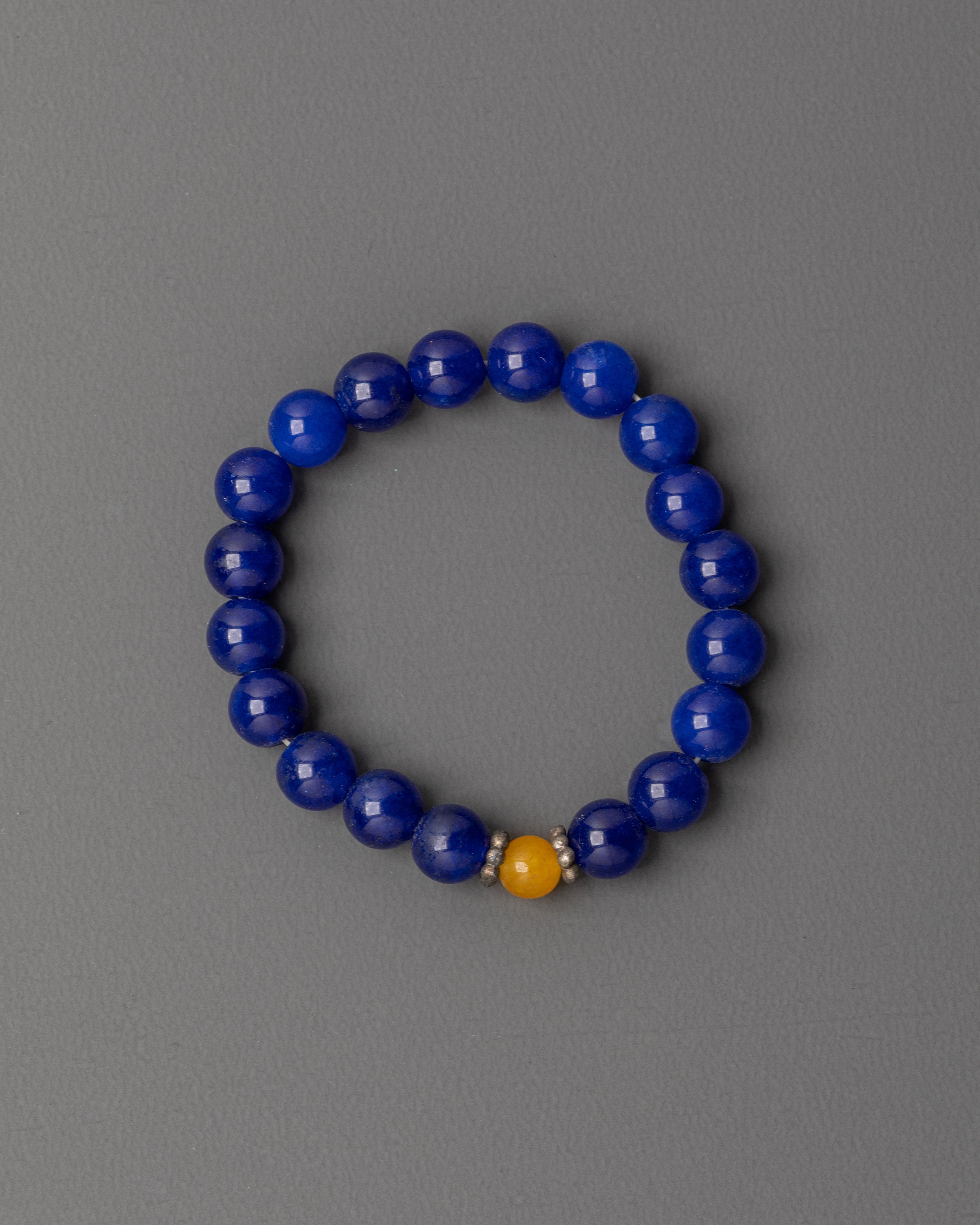 Unisex Blue Beaded Wristband