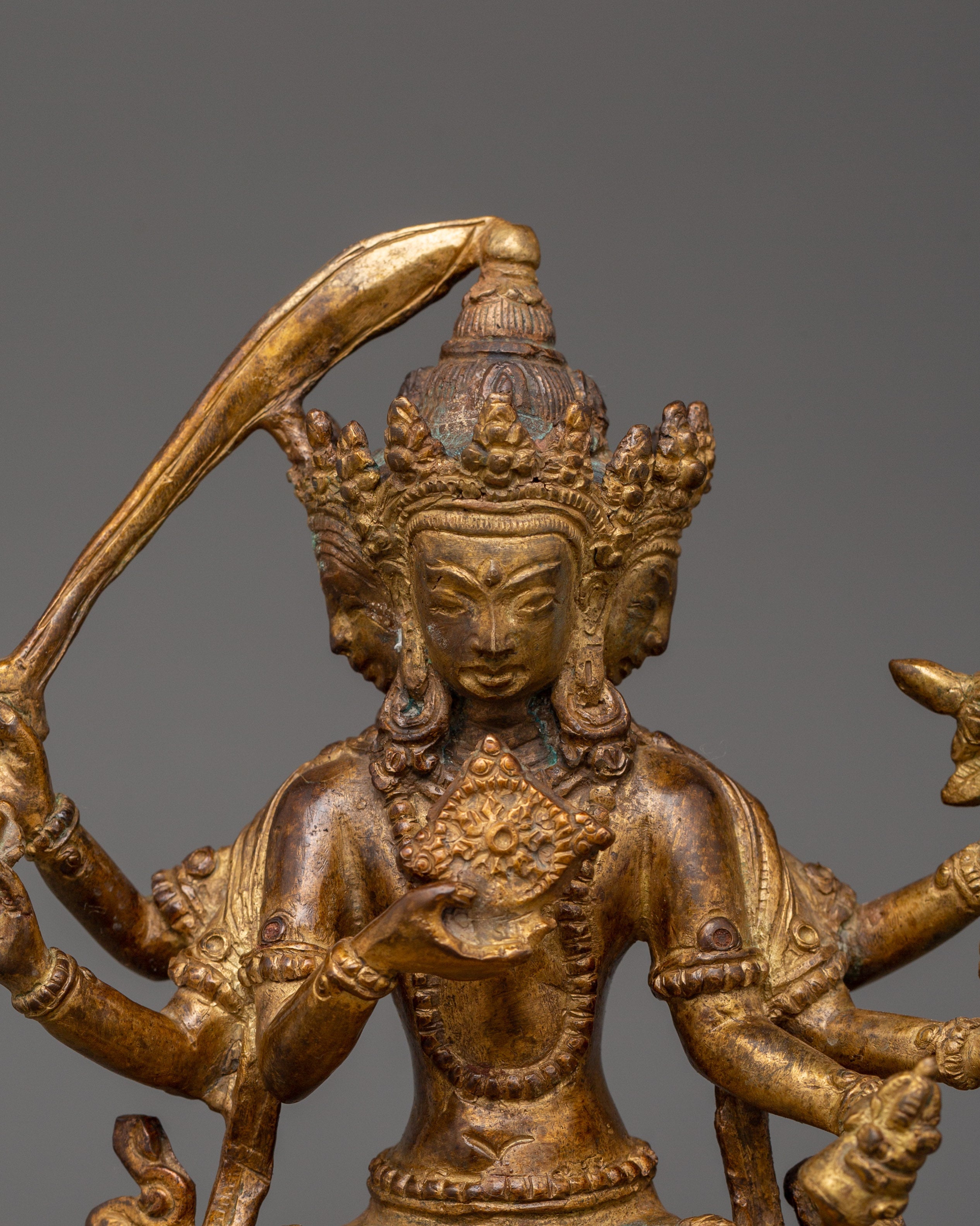 Maha Manjushri with Consort Statue | Antique Finish Craft