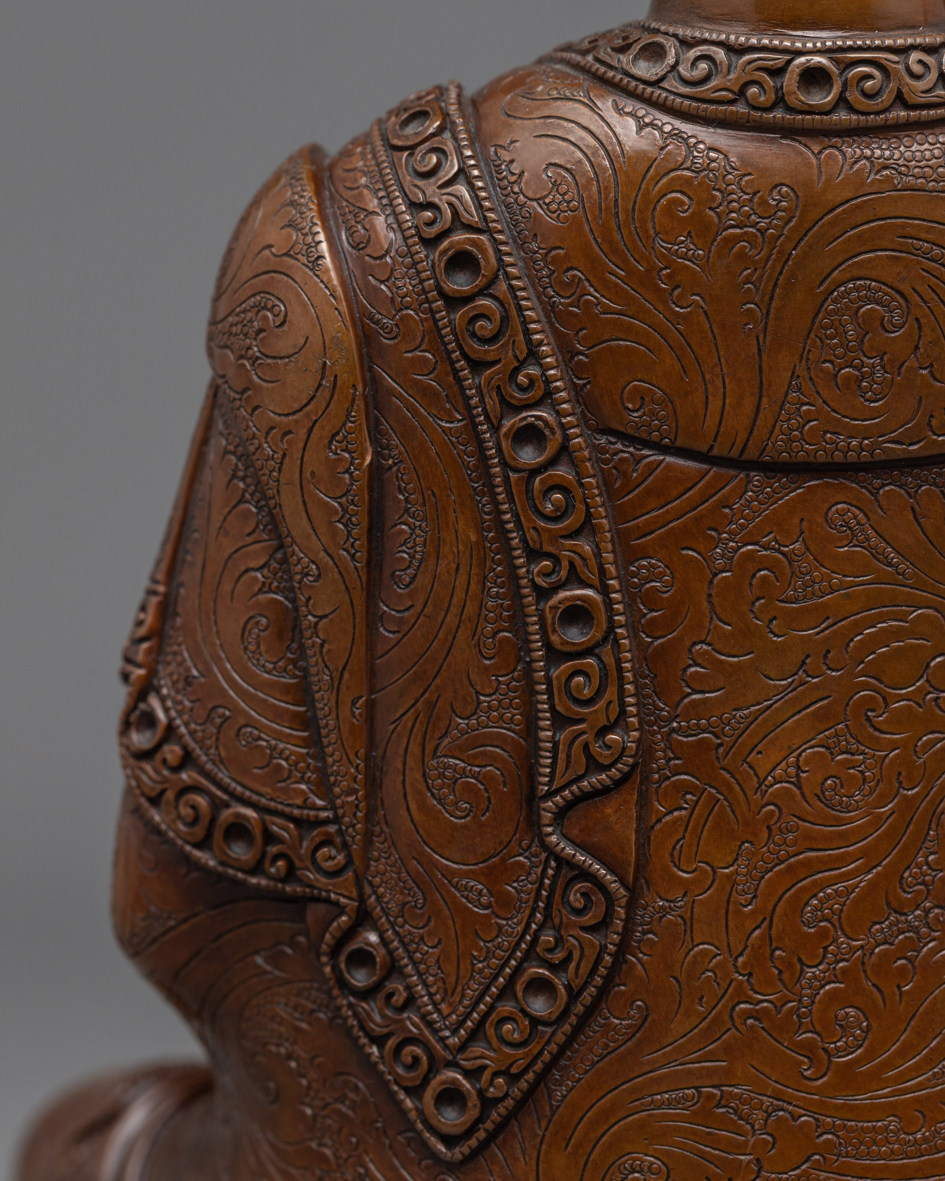 Hand Carved Buddha Amitabha Statue | Himalayan Style Buddhist Statuettes