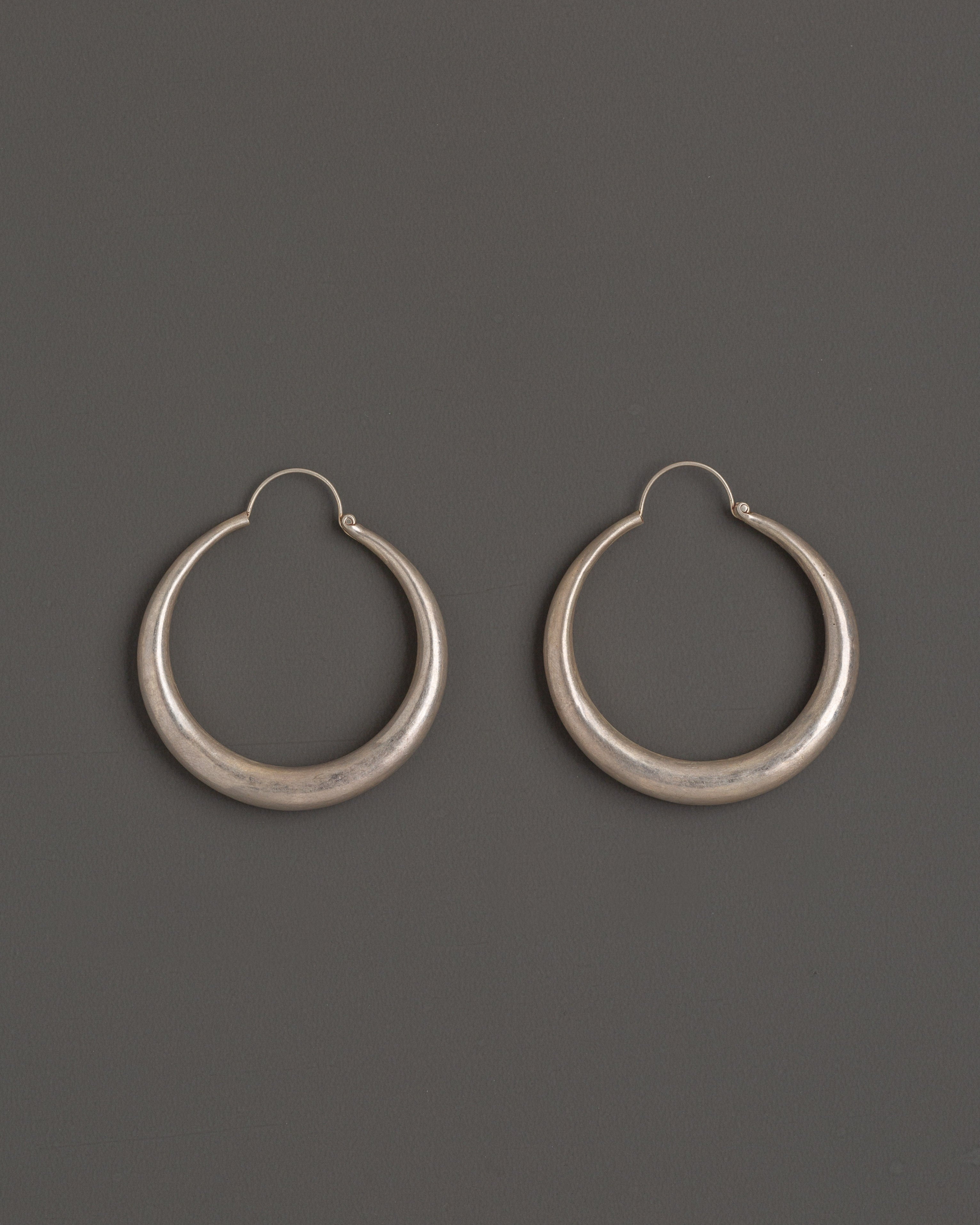 Tibetan Crescent Hoop Earrings