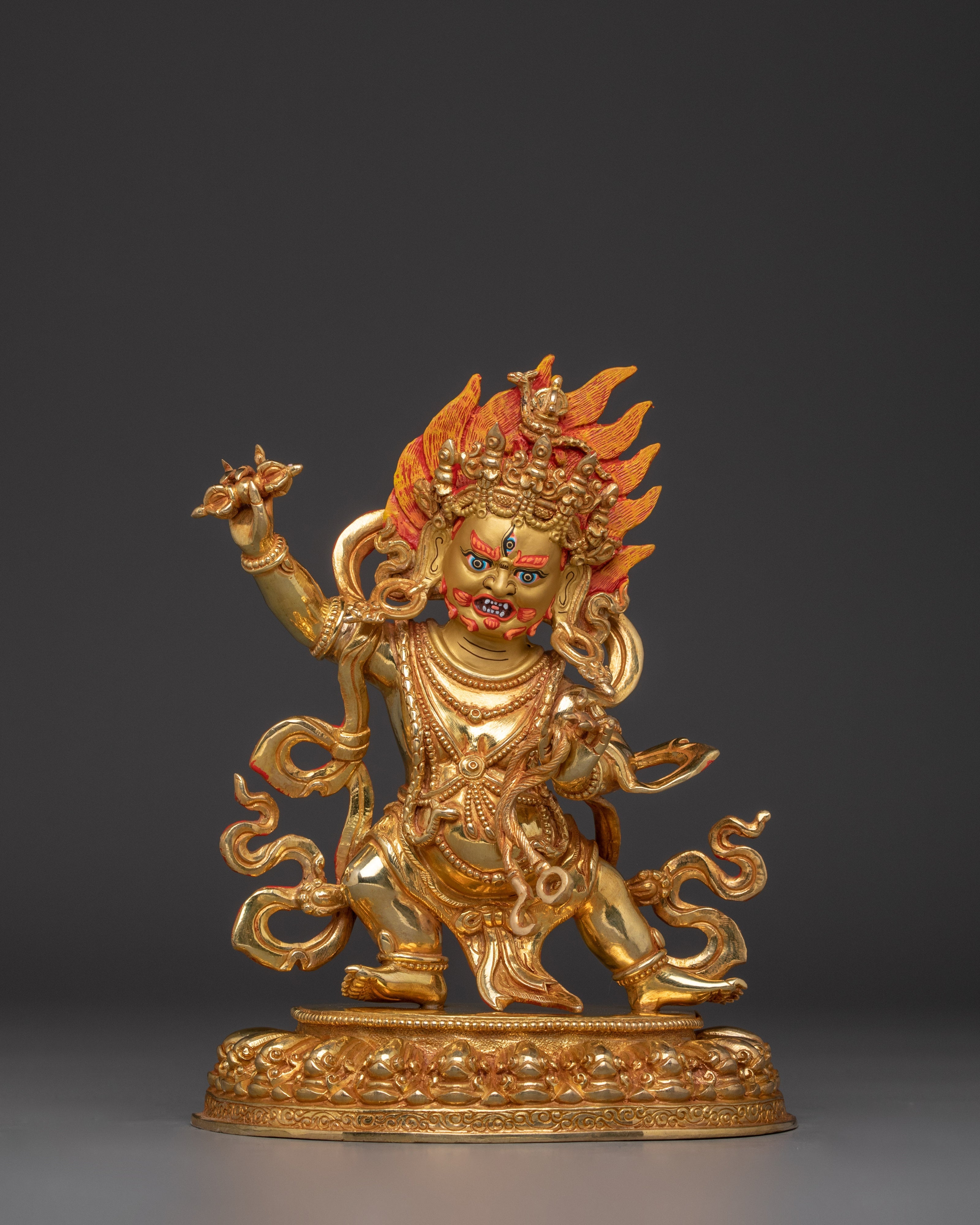 Bodhisattva Vajrapani Golden Statue | Chana Dorje - Guardian of the Dharma