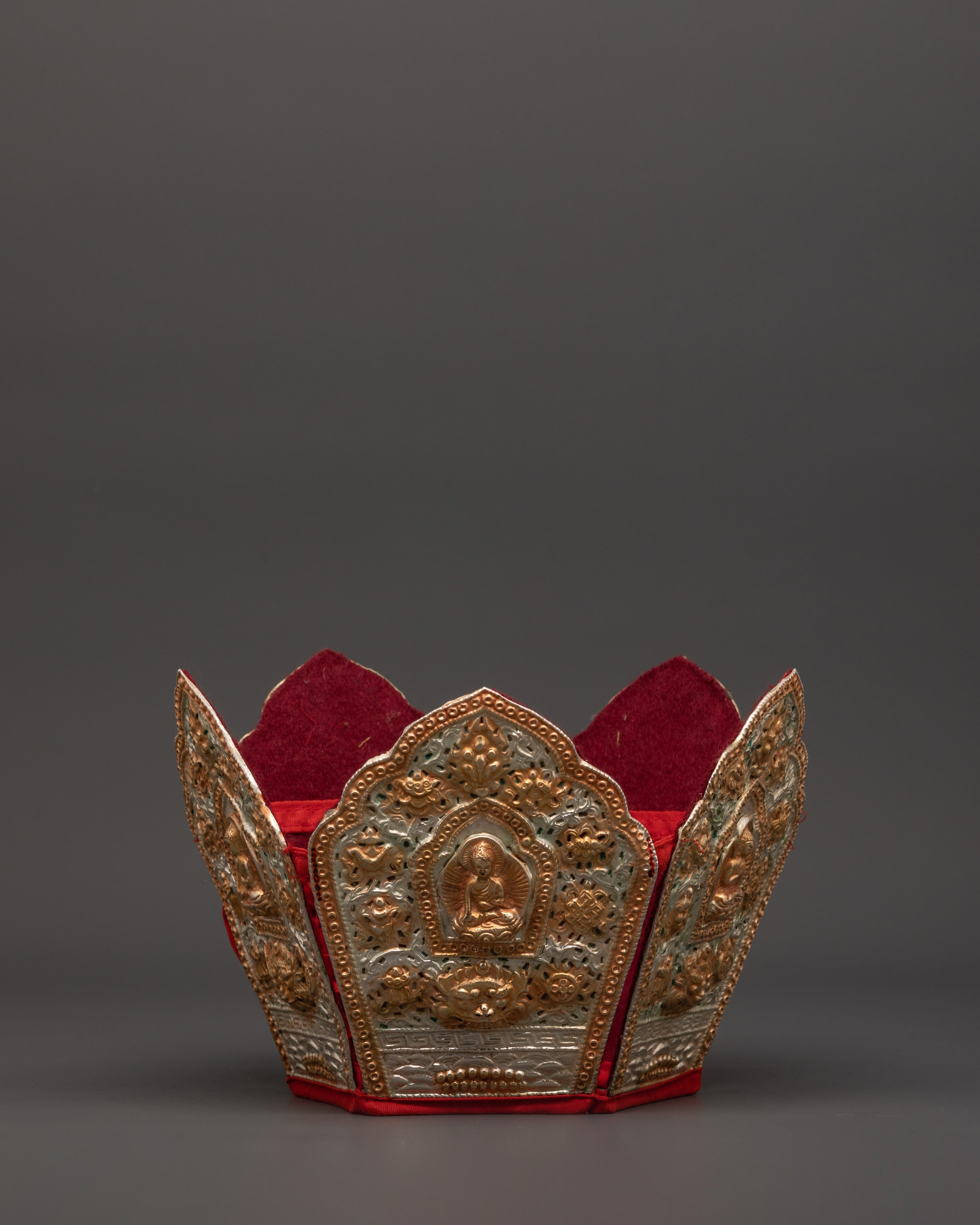 Set of 5 Dhyani Buddha Statues with Five-Point Crowns