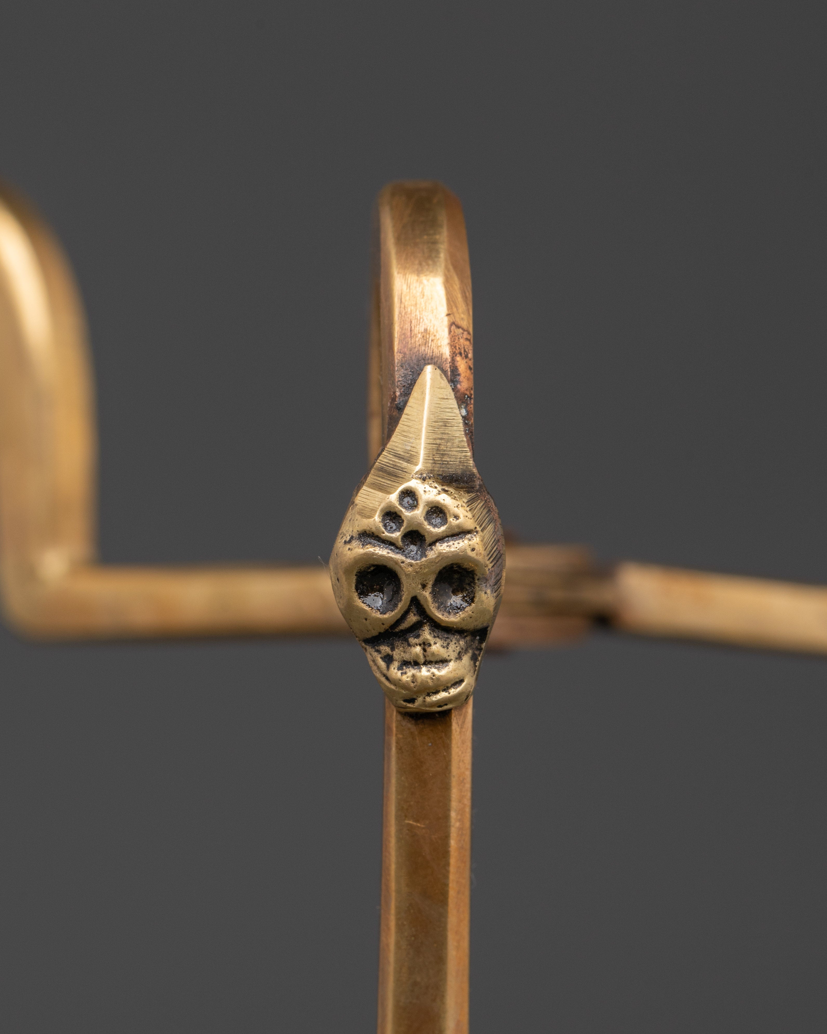 Copper Kapala Stand | Handcrafted Tibetan Ritual Stand