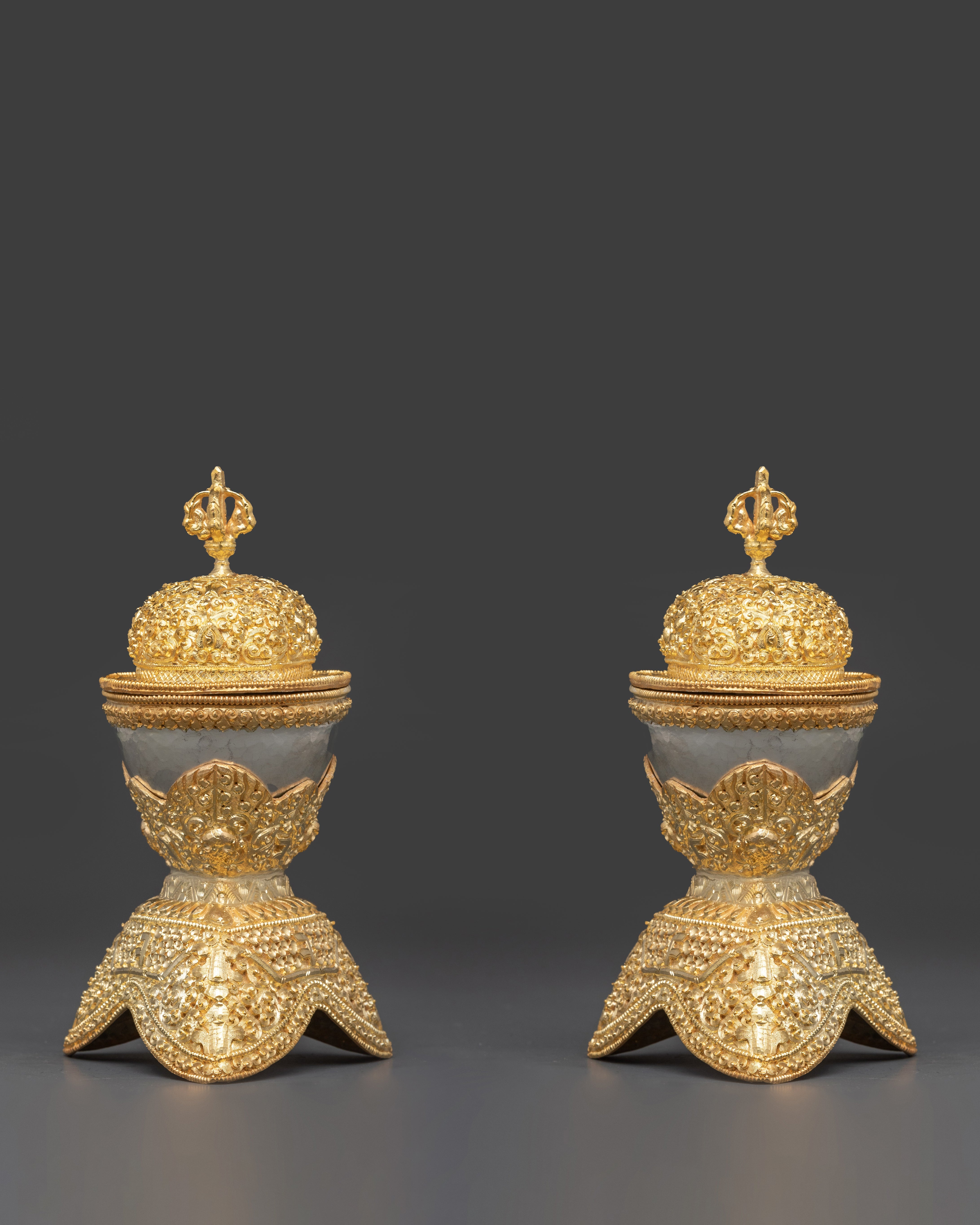Traditionally Carved Kapala Set | Tibetan Buddhism Craft