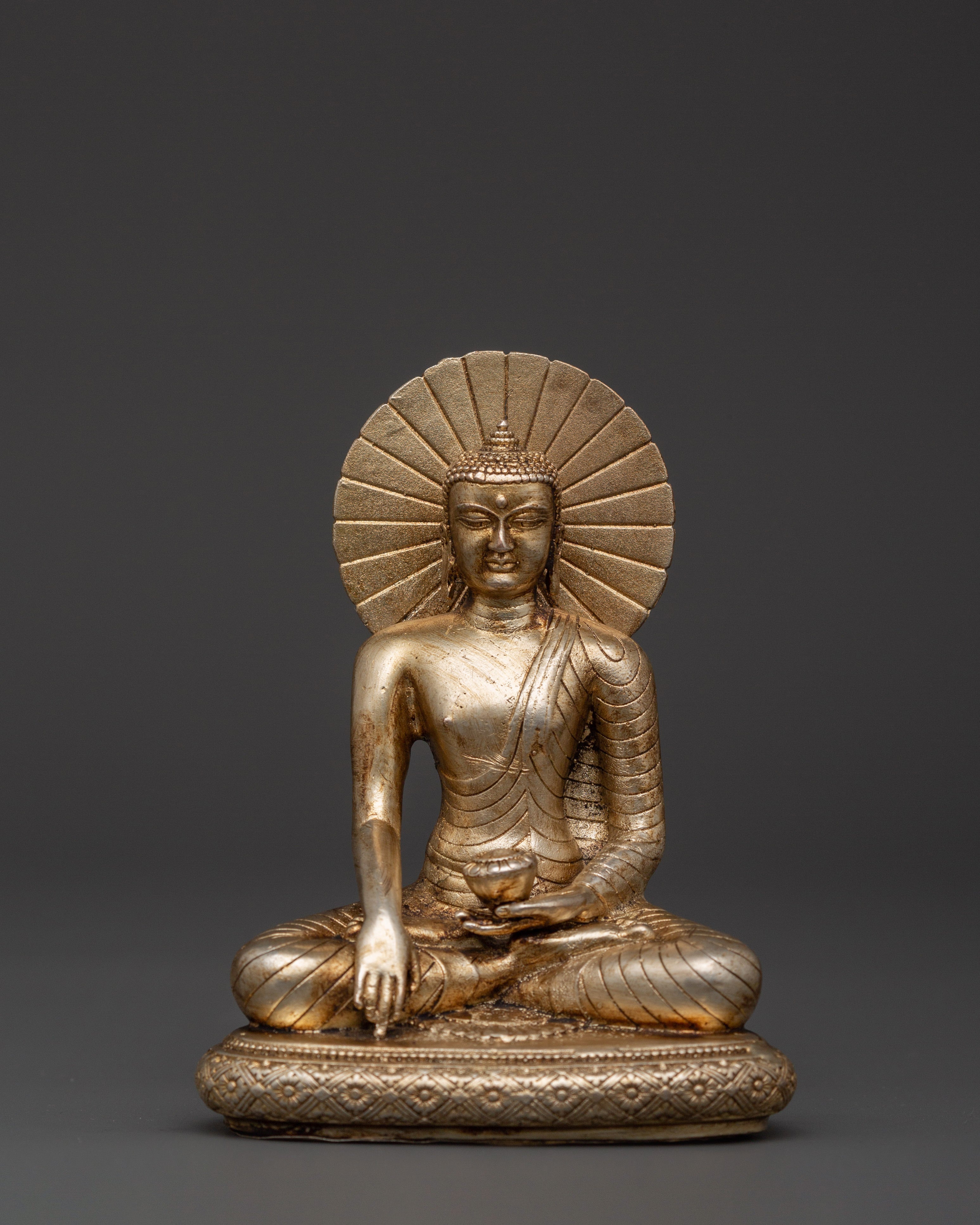 silver-plated Shakyamuni Buddha