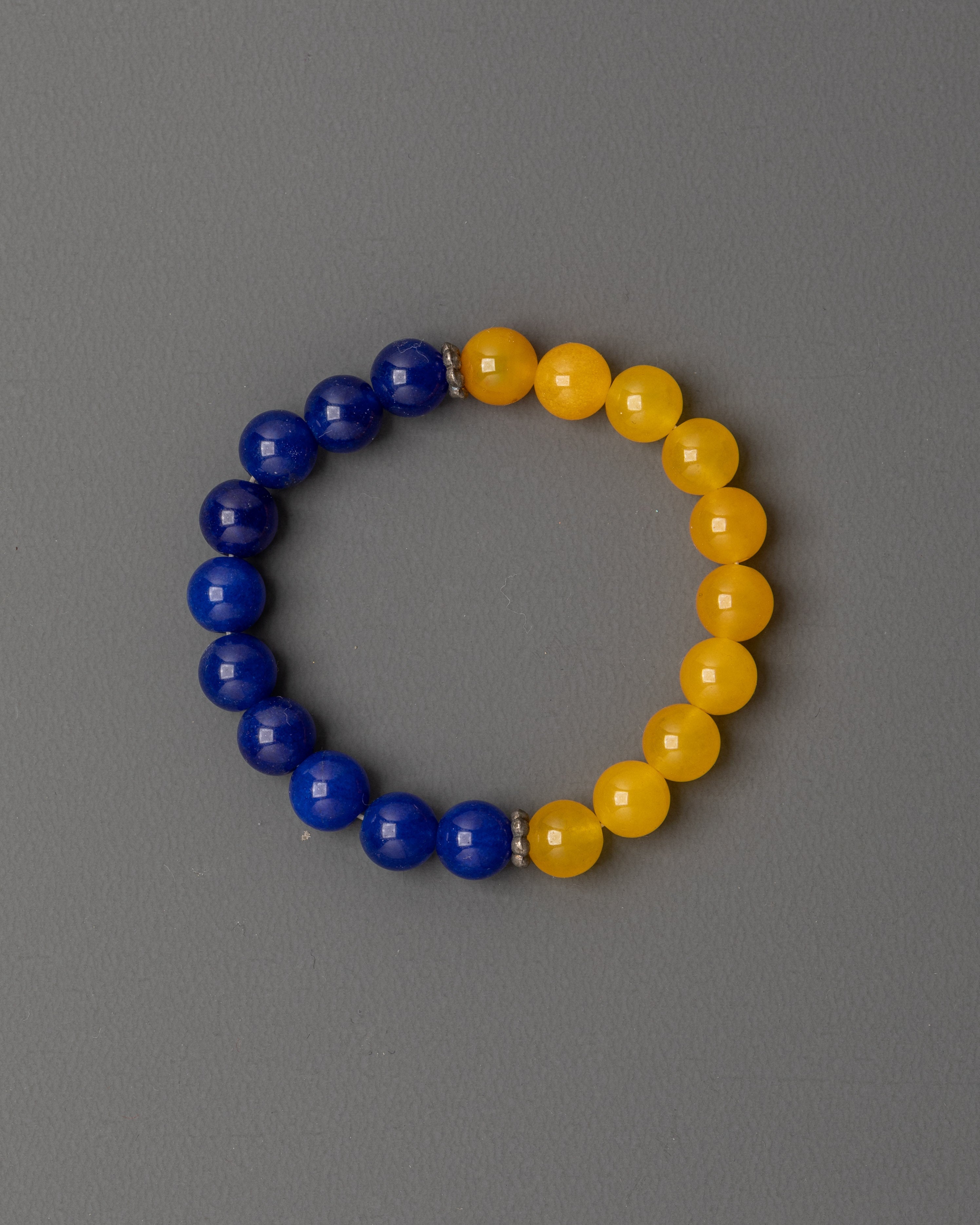 Yellow and Blue Bead Bracelet