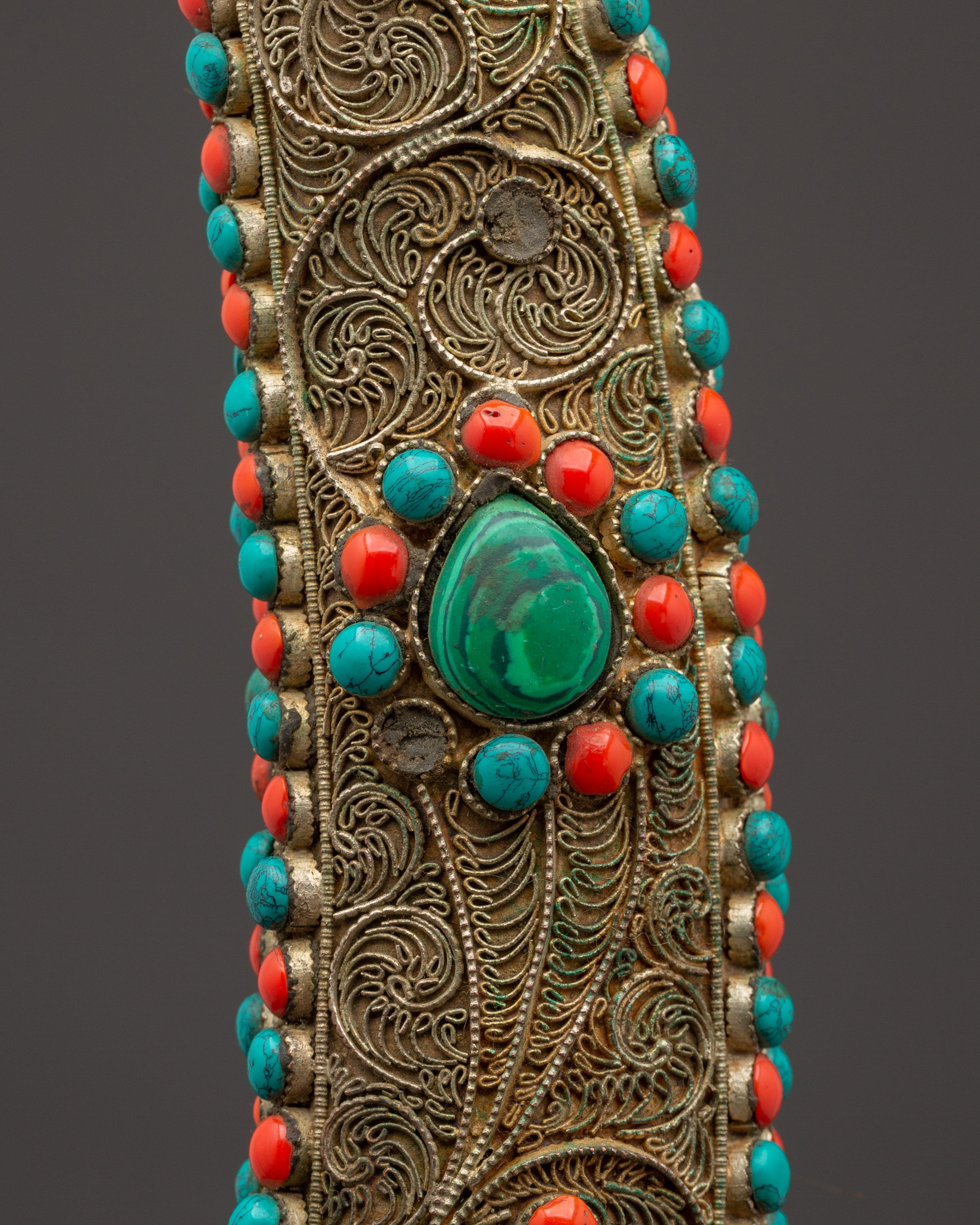 Himalayan Ceremonial Dagger | Ritual Knife with Gemstone Inlay