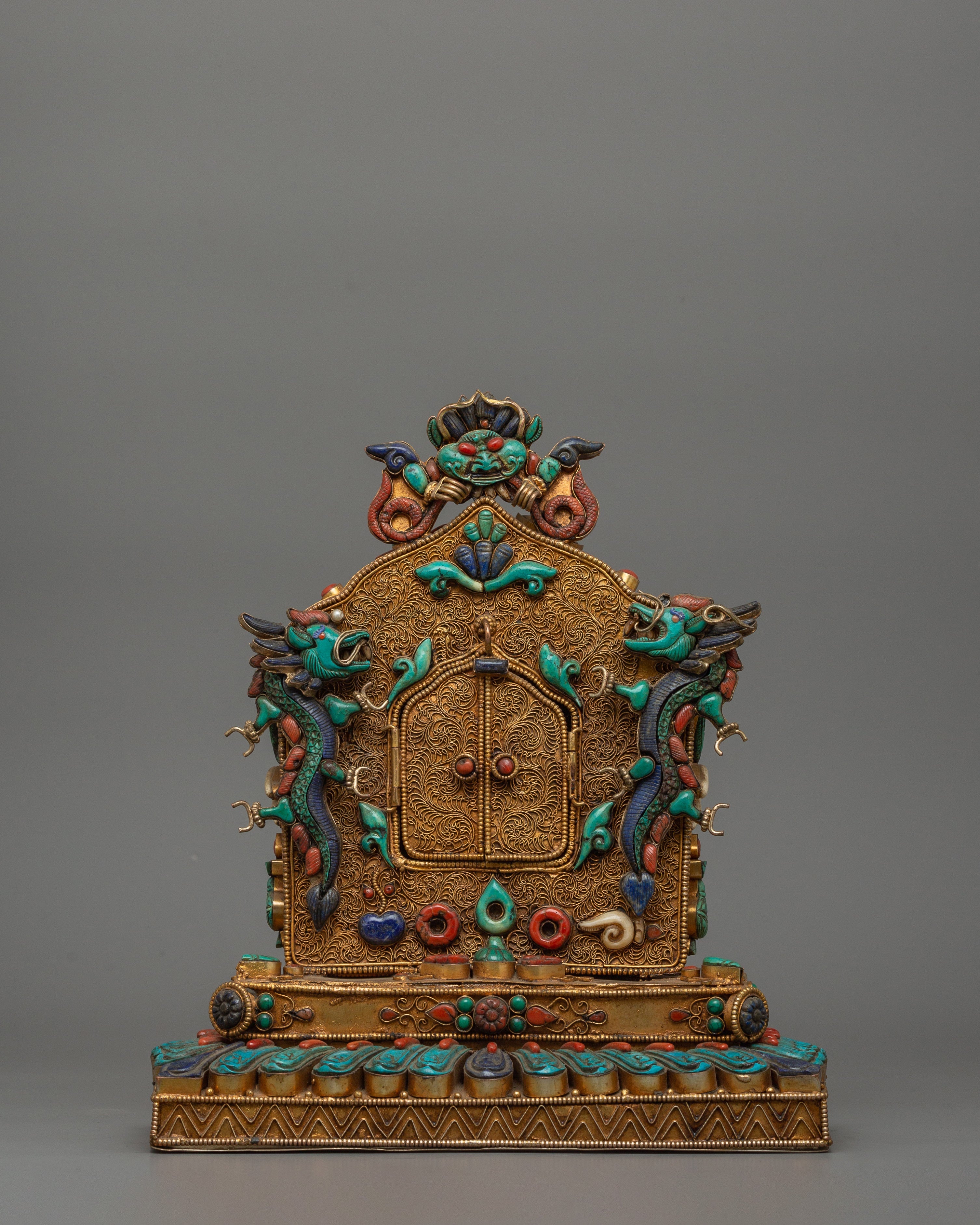 Decorative Tibetan Gau Shrine Box