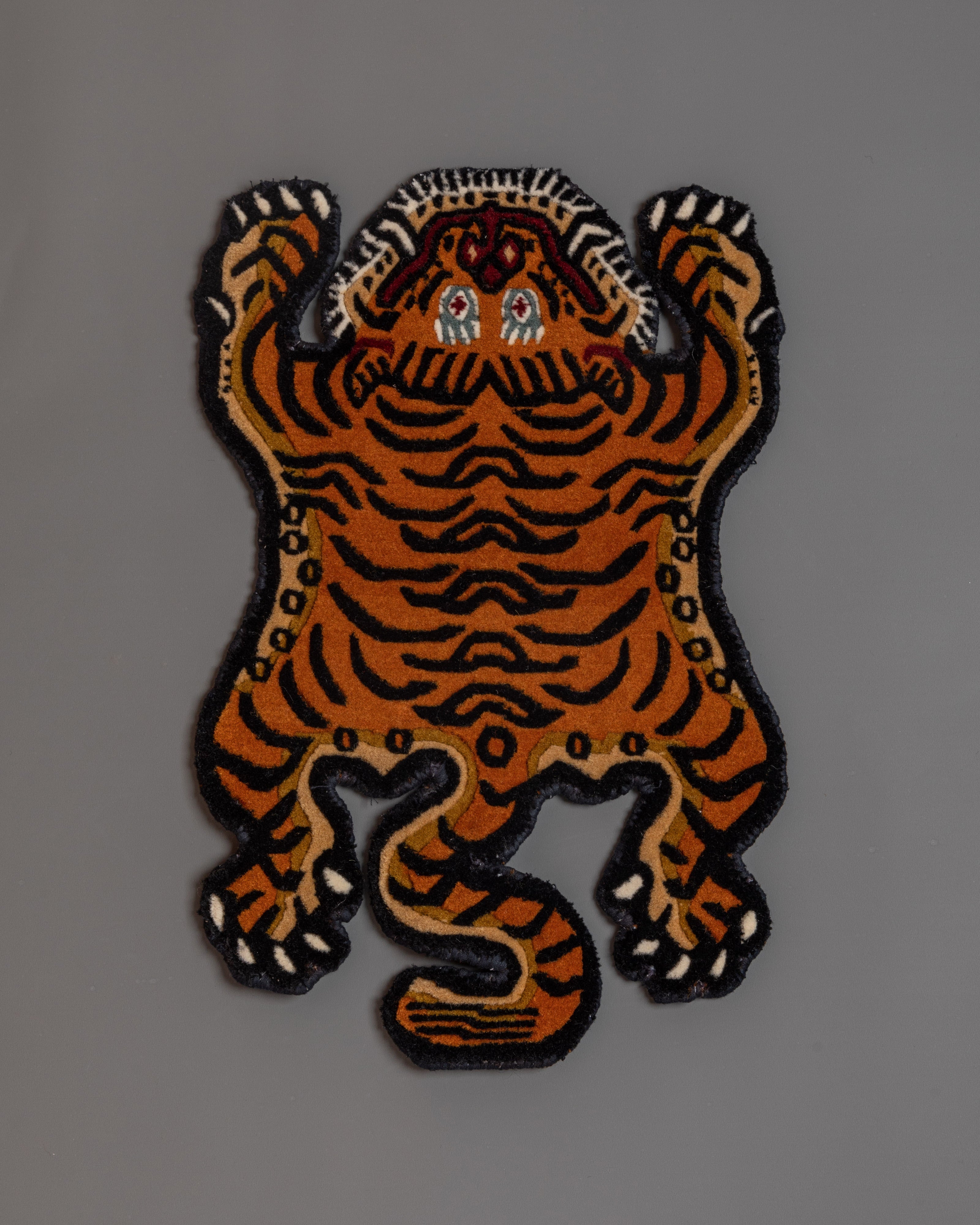 Tiger Print Wool Rug | Tribal Style Decor for Unique Spaces