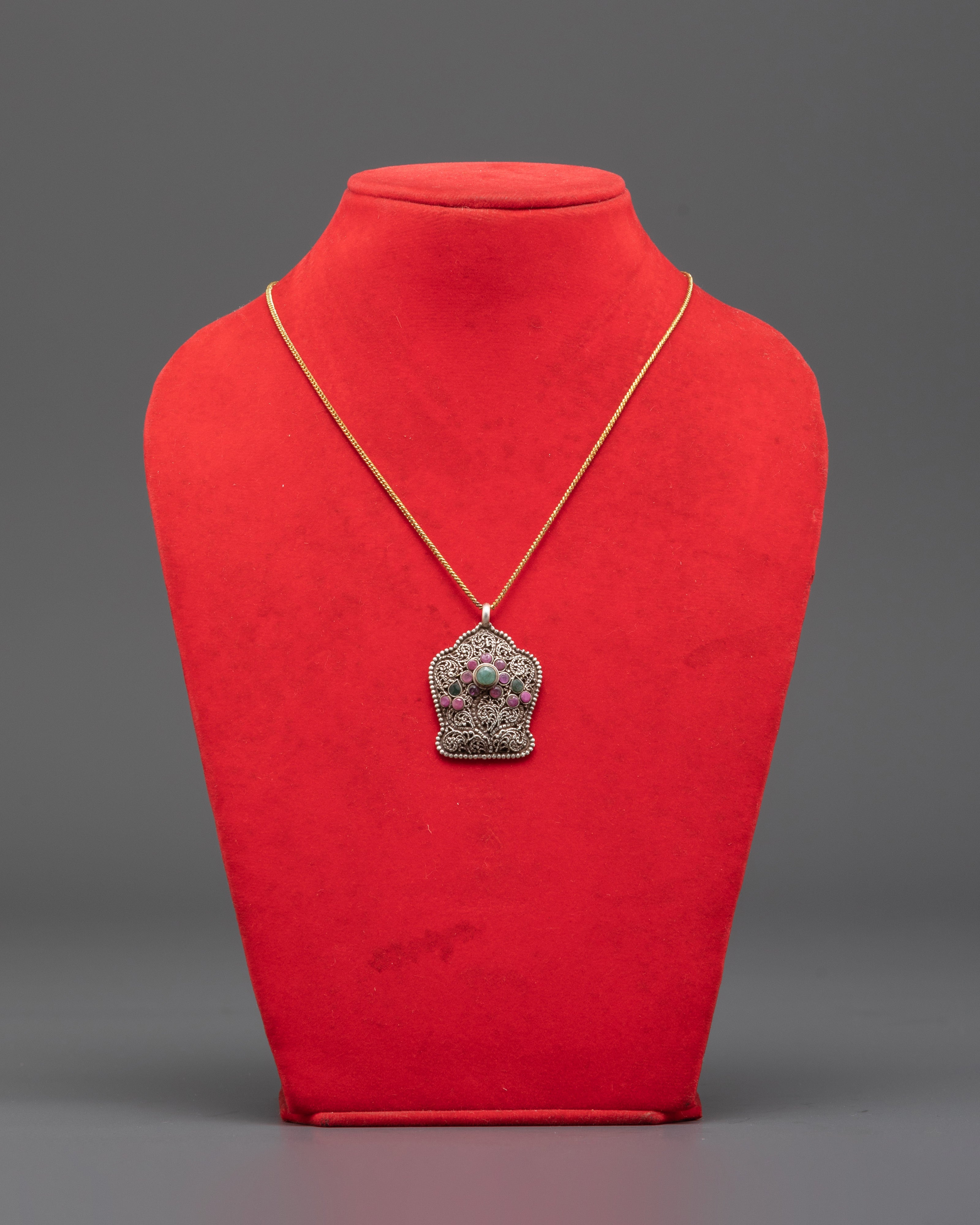 Handmade Silver Flower Motif Pendant