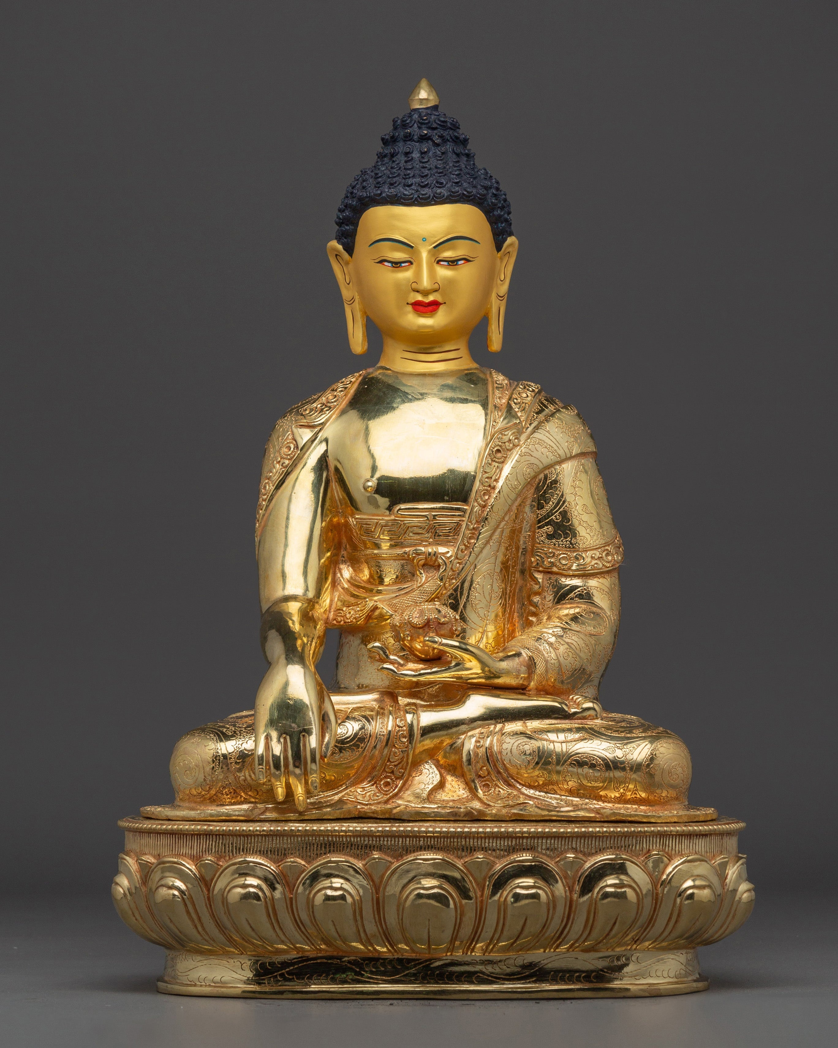 Gold Gilded Copper Shakyamuni Buddha Statue