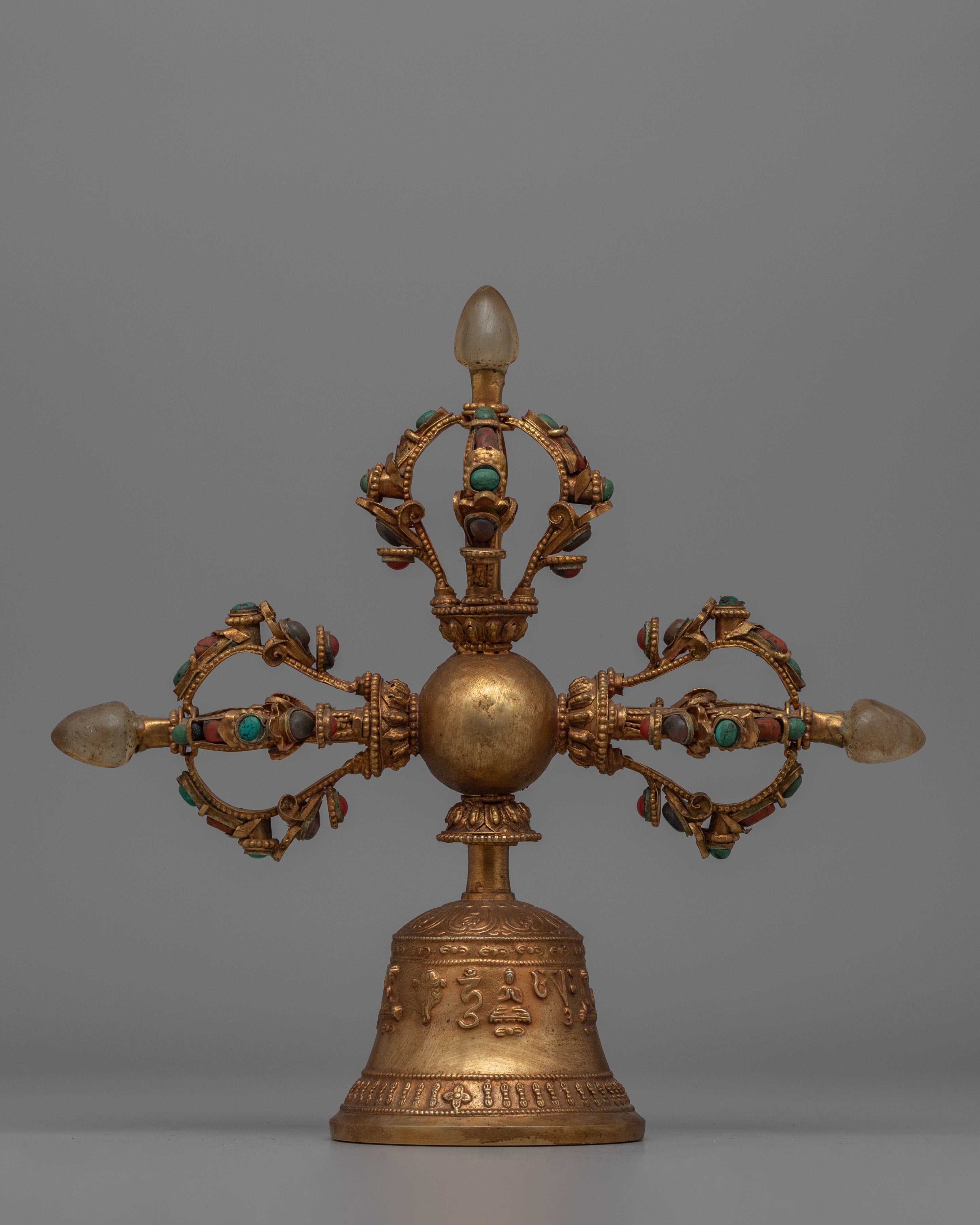 Buddhist Ritual Bell with Double Vajra