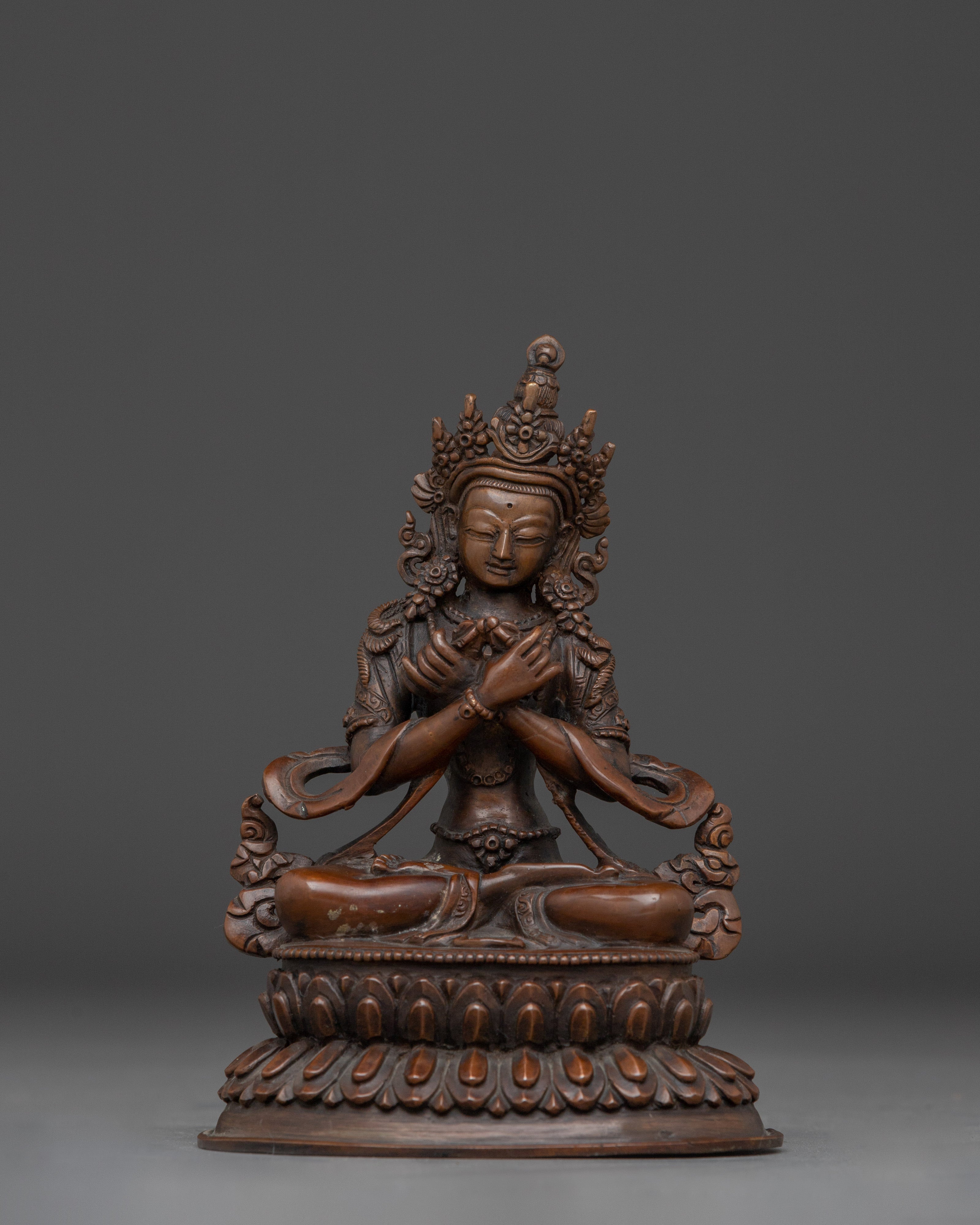 Oxidized Primordial Buddha Vajradhara Statue | Thunderbolt Holder