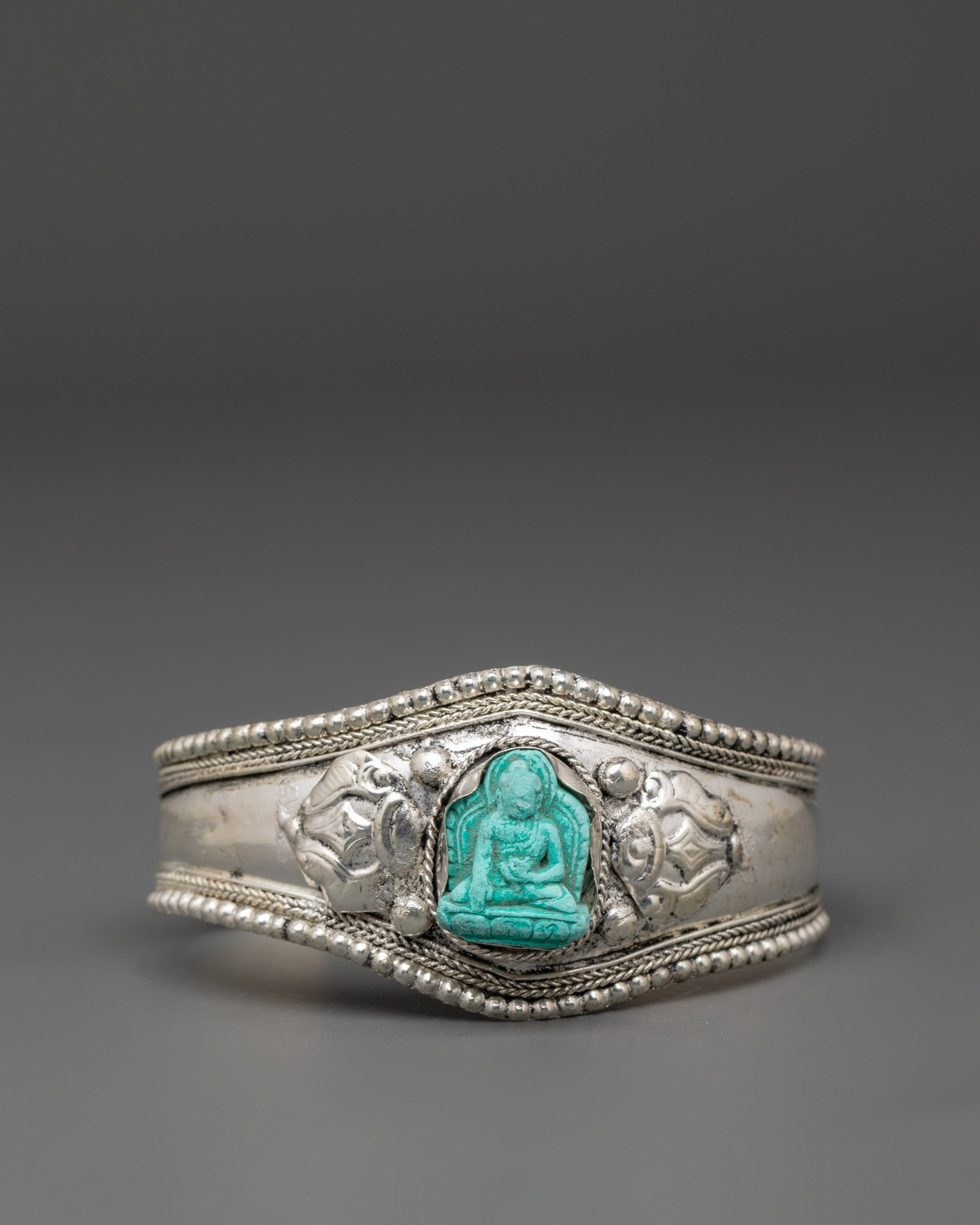 Turquoise Buddha Cuff Bracelet