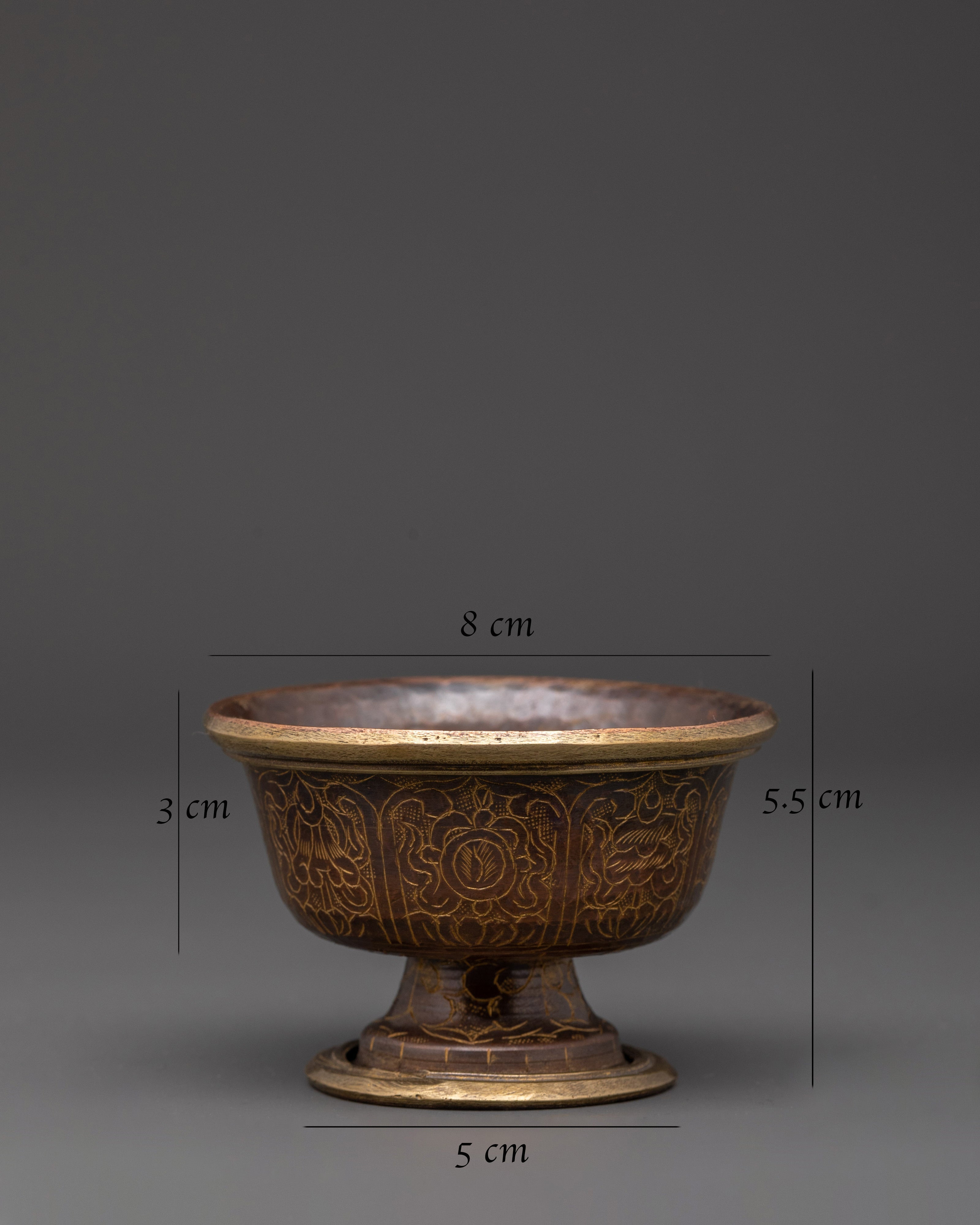 Oxidized Copper Offering Bowl Set | Tibetan Buddhist Rituals Craft