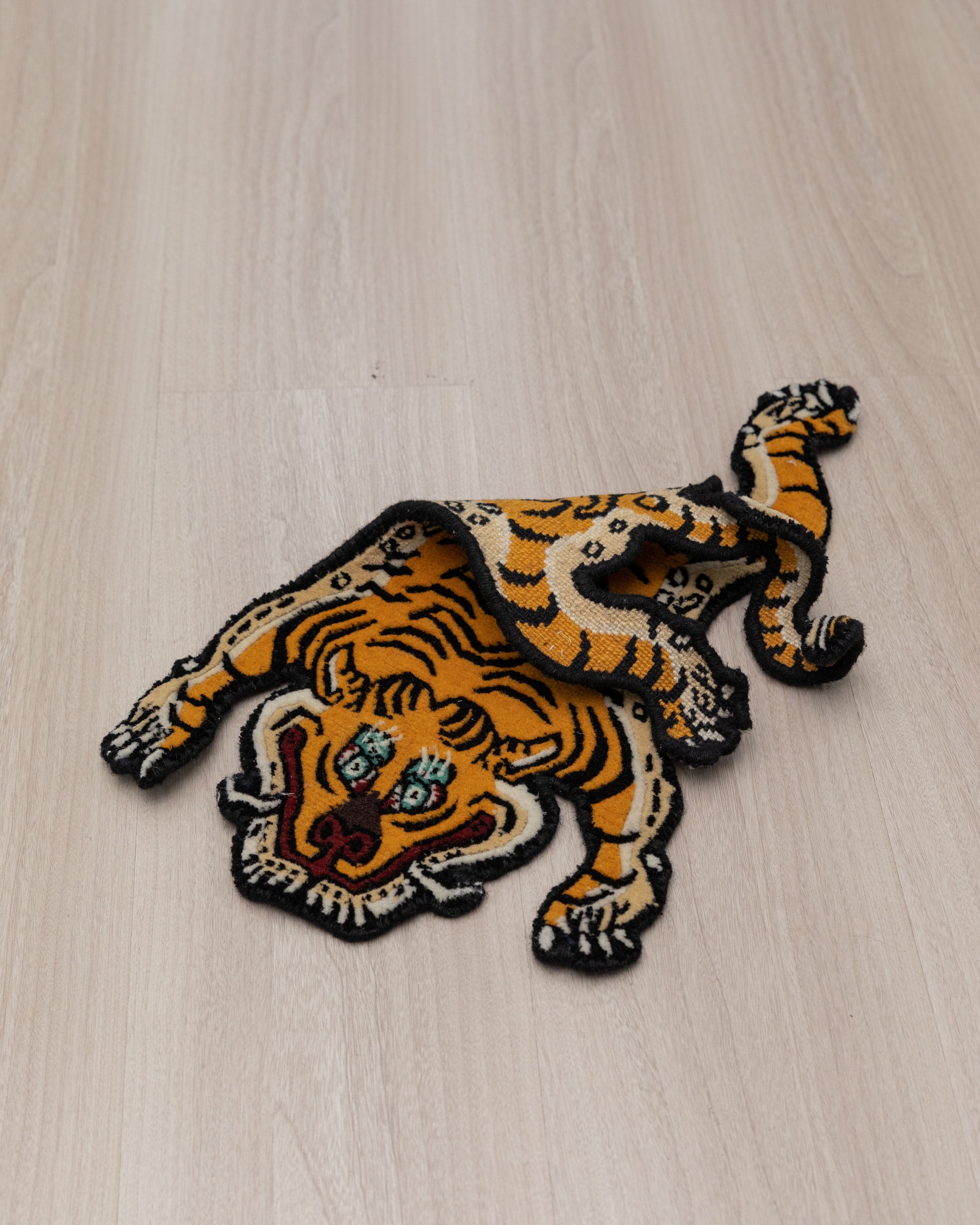 Himalayan Tiger Rug | Wool Tibetan Meditation Carpet