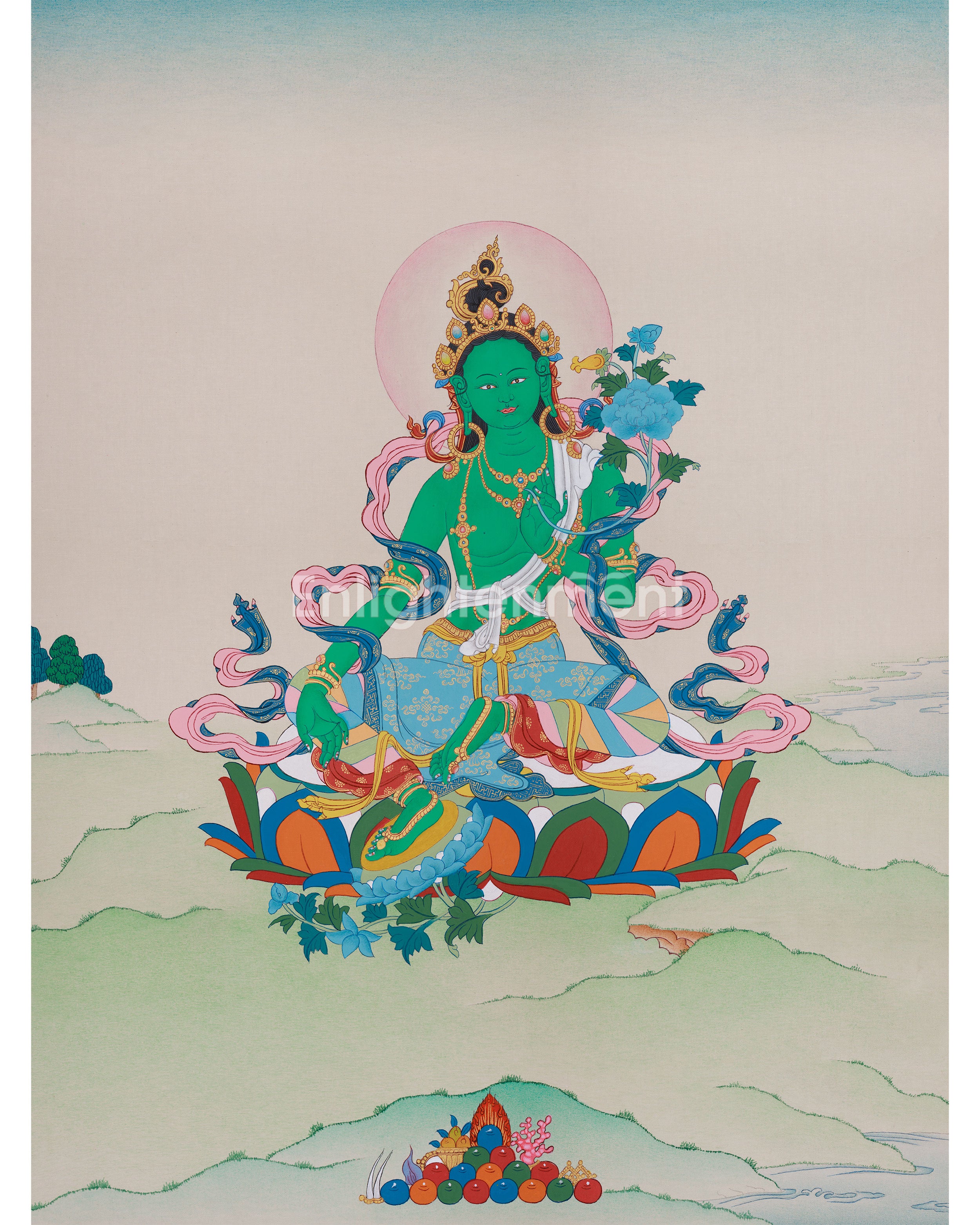 buddhism-green-tara-painting