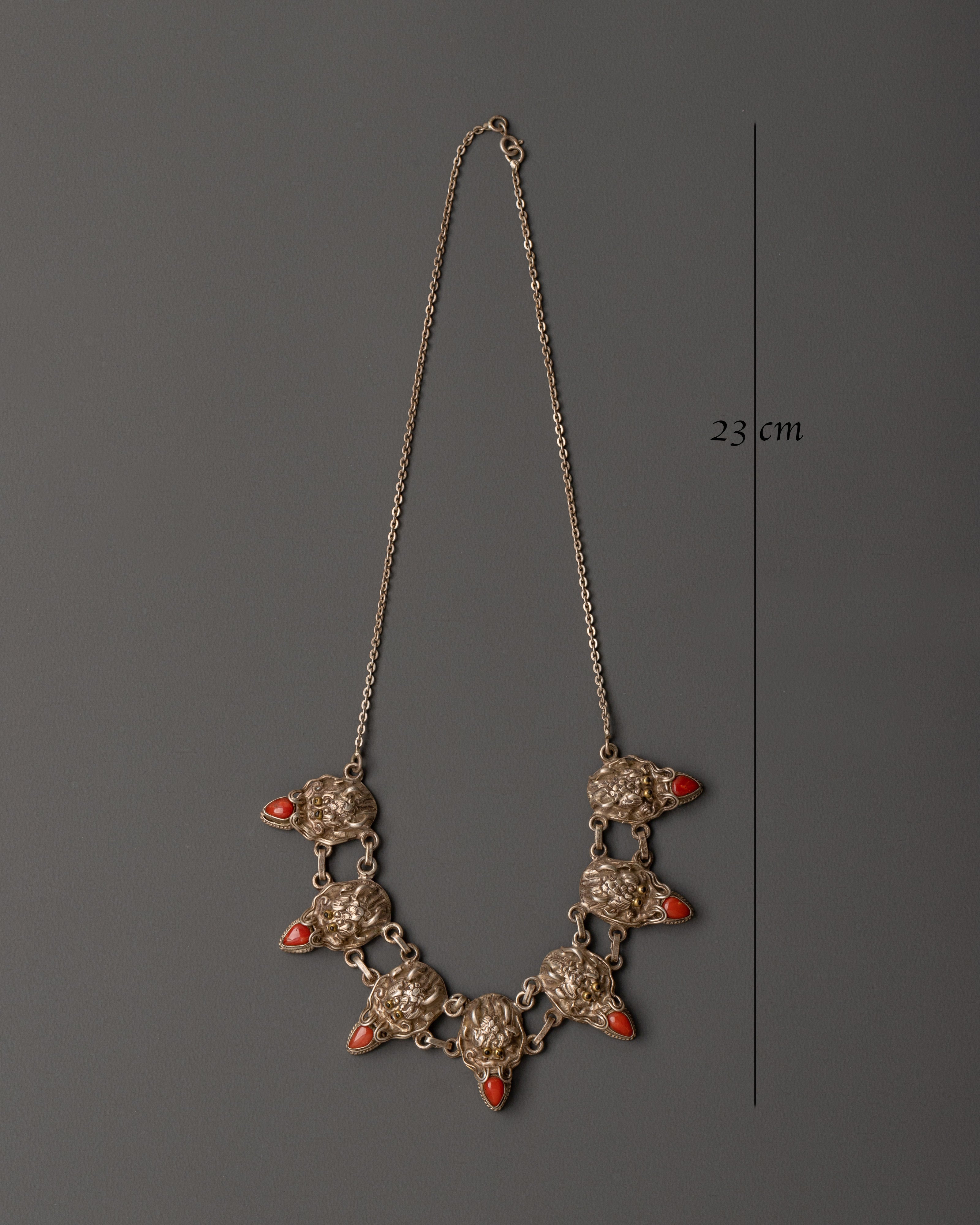 Red Coral Silver Necklace | Ethnic Jewelry