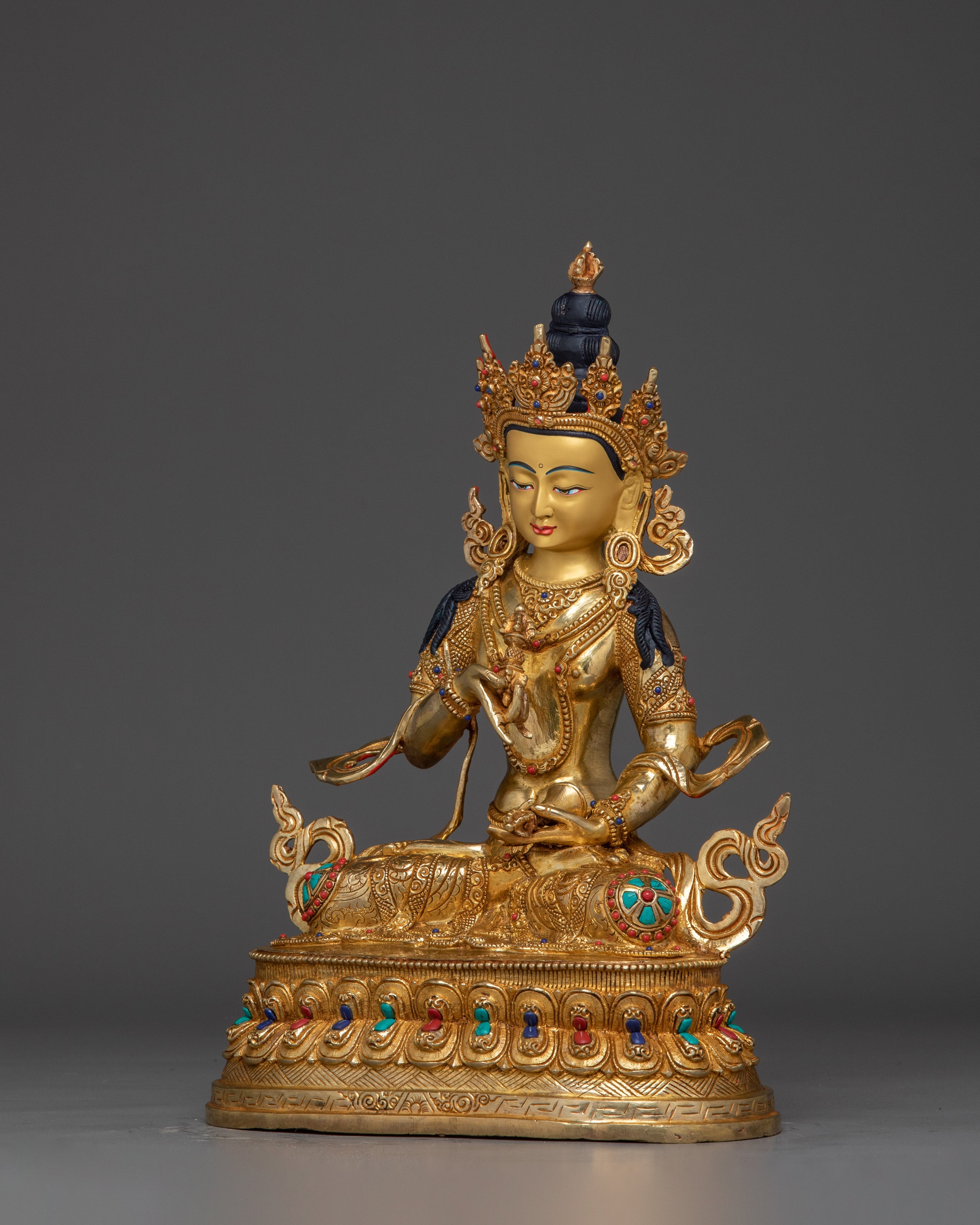 Handmade Dorje Sempa Golden Statue | Vajrasattva - Embodiment of Purification