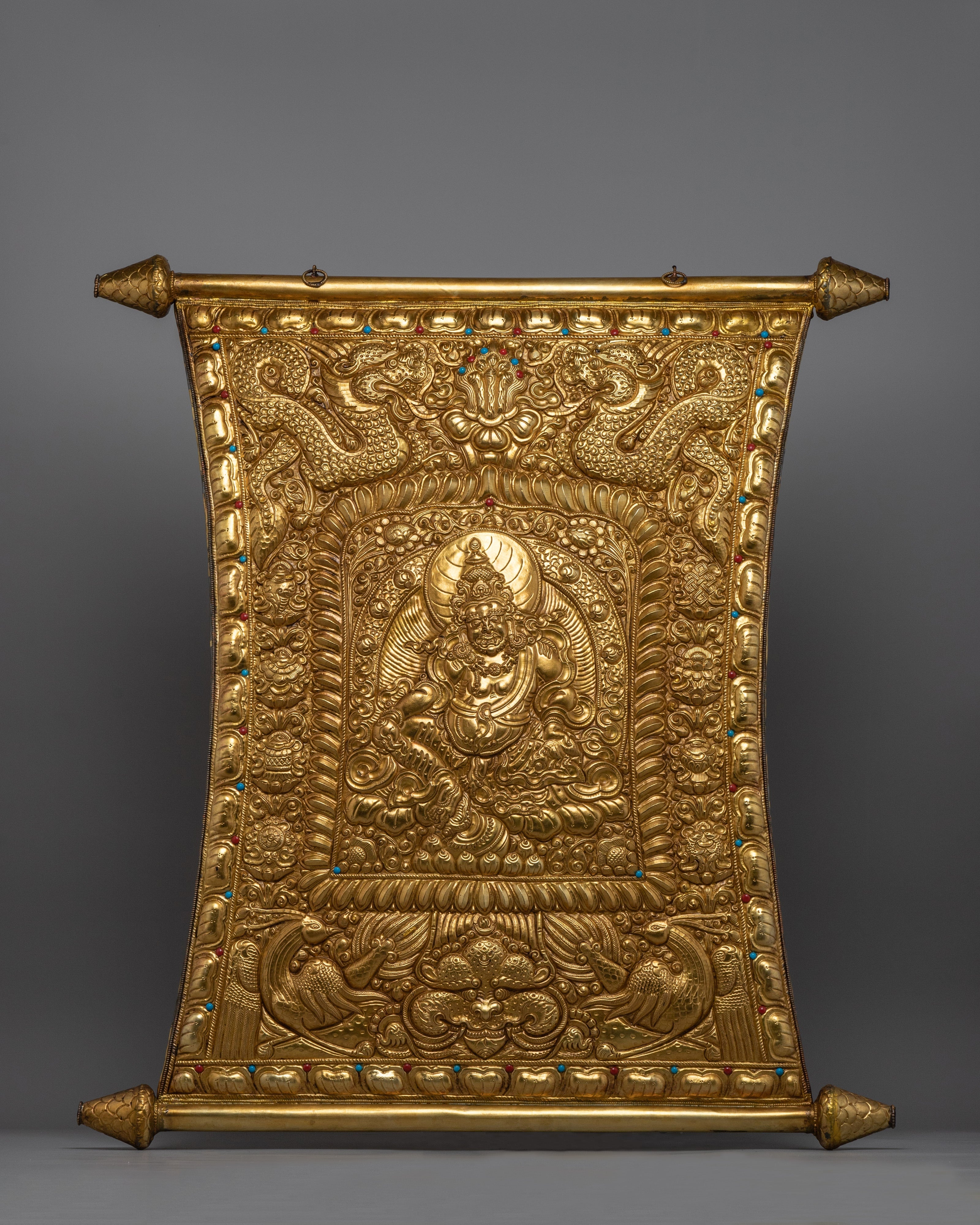 Buddhist Metal Thangka of Dzambala