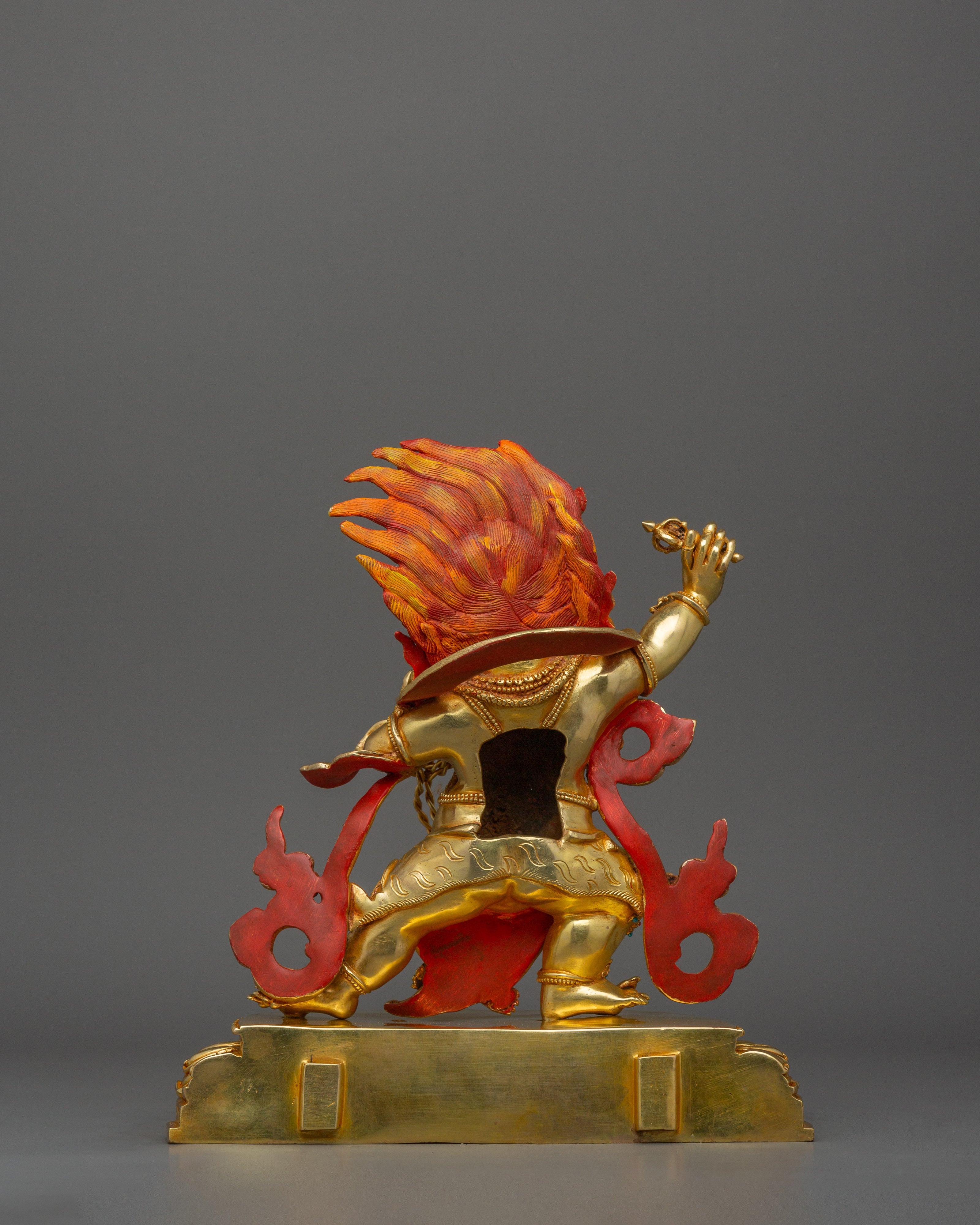 Divine Guardian Deity Vajrapani | 24K Gold Gilded Sculpture