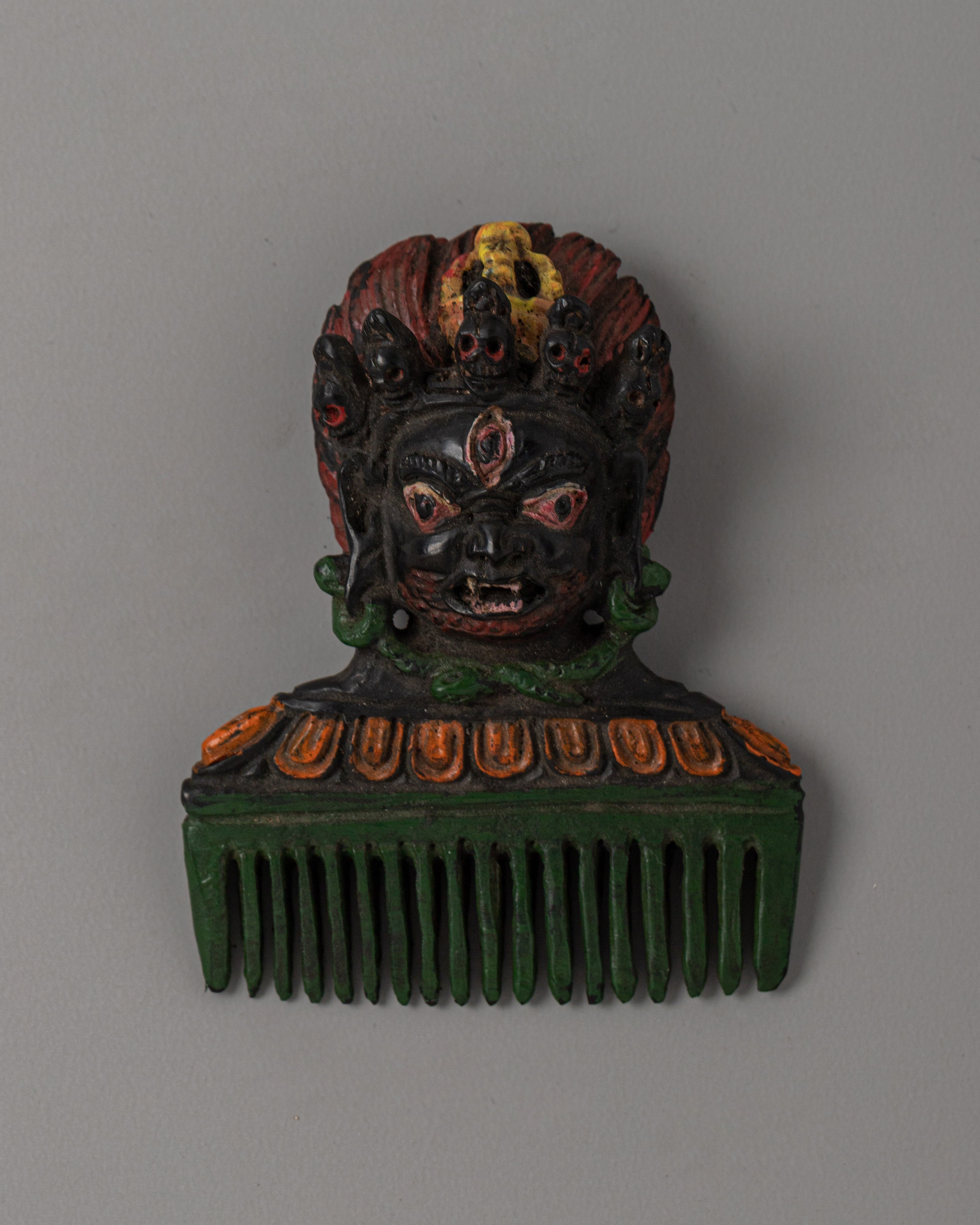 Hand-Carved Bhairav Head Decor