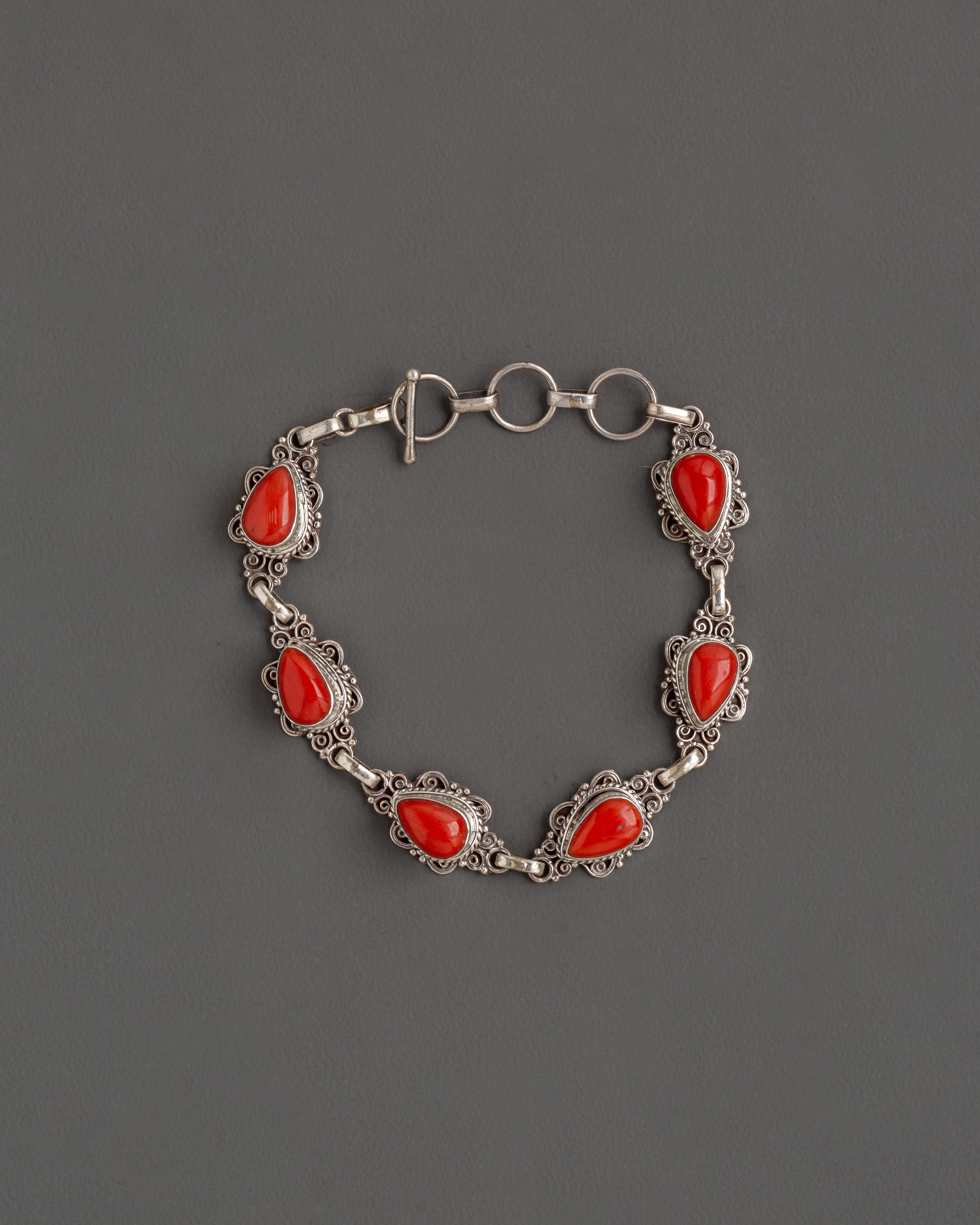 coral gemstone bracelet
