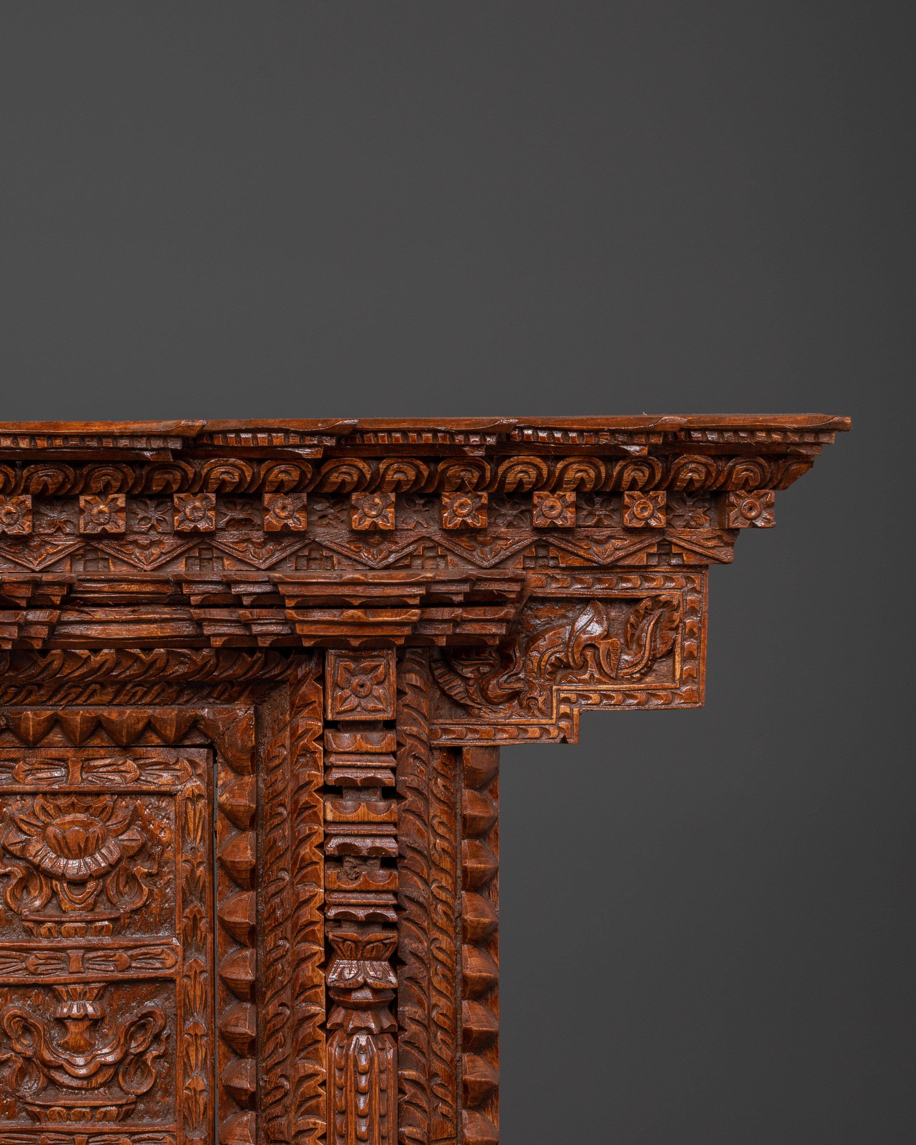 Auspicious Symbols Adina Wood Wall Hanging | Handcrafted Spiritual Decor