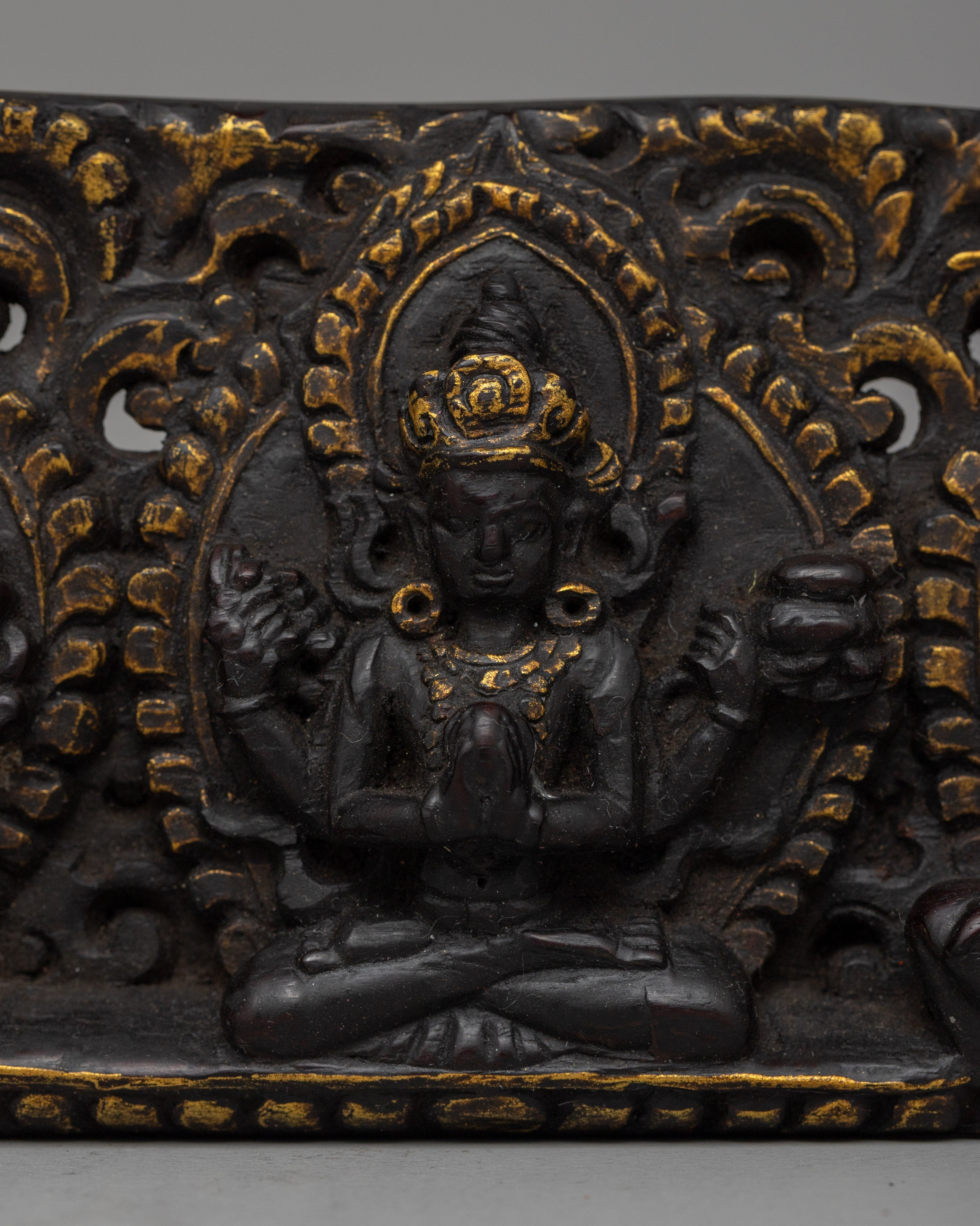 Tibetan Rosewood Book Cover | Bodhisattva Design Book Protector