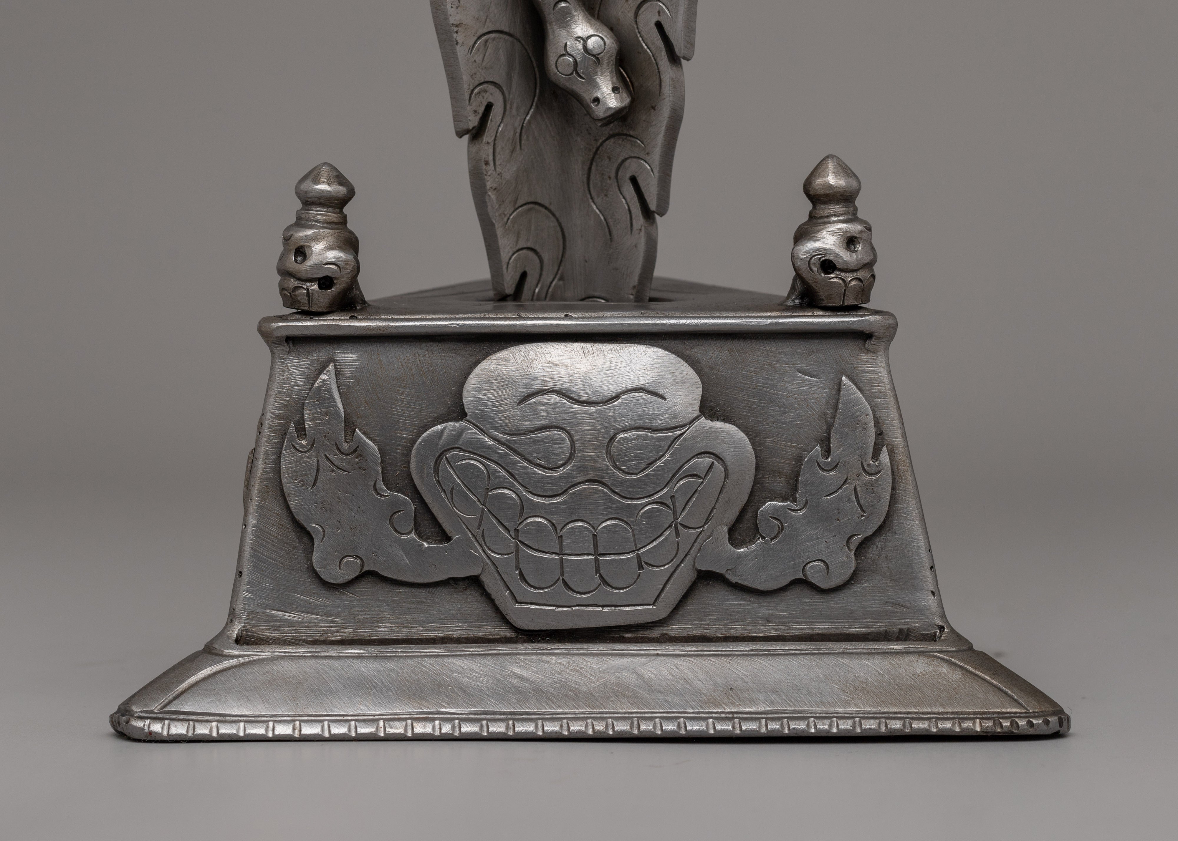 Handcrafted Iron Vajra Phurba | A Sacred Tibetan Ritual Artifact