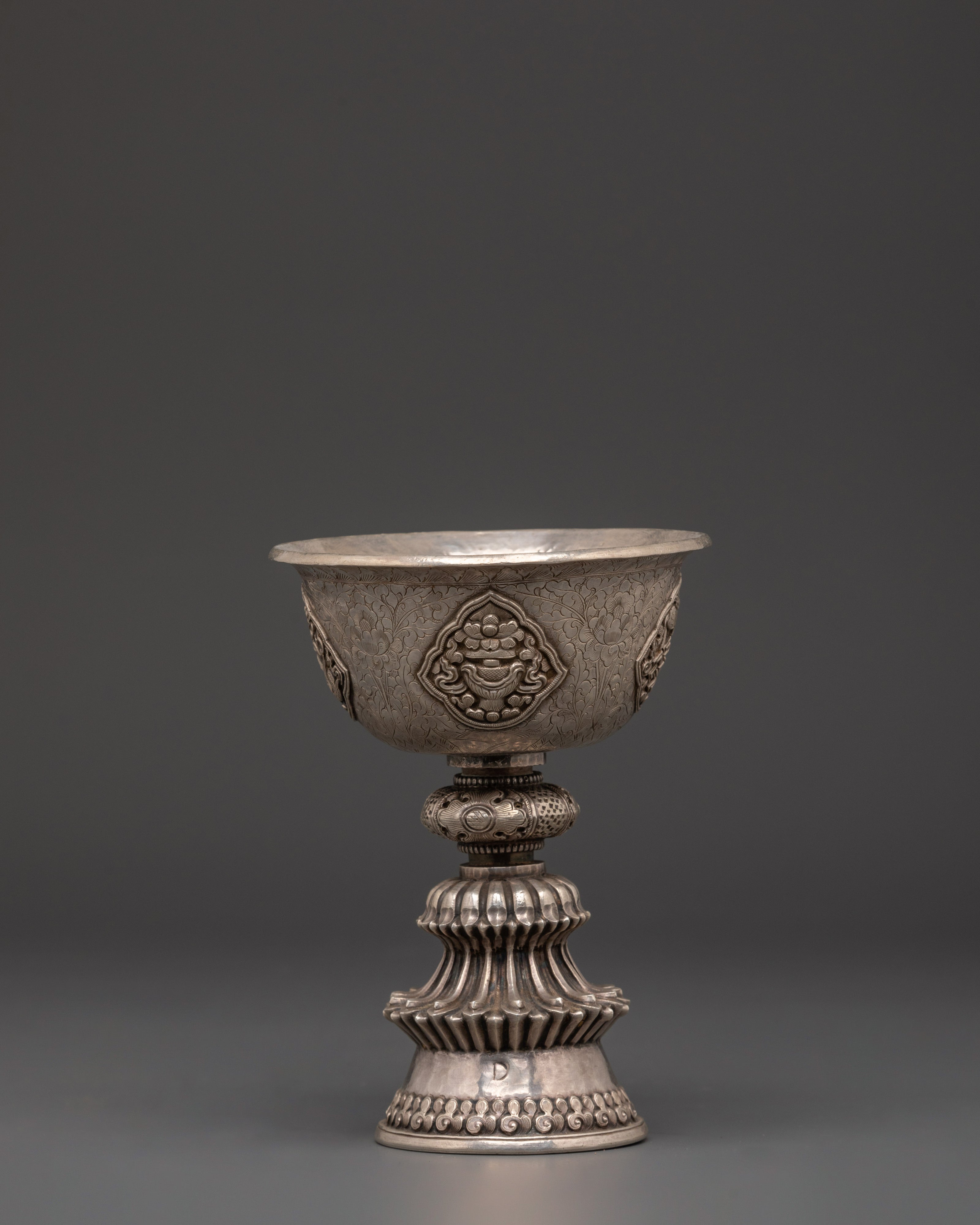 Silver Buddhist Butter Lamp