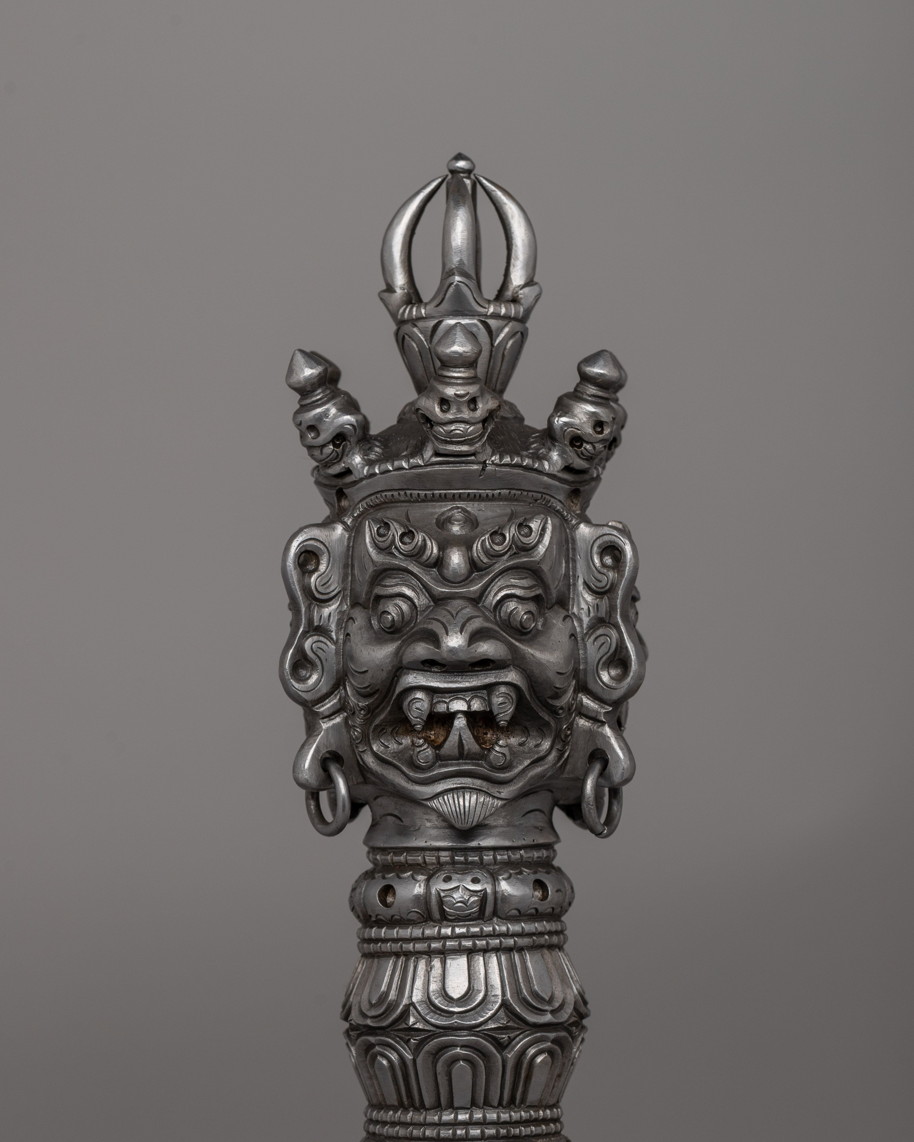 Handcrafted Iron Vajra Phurba | A Sacred Tibetan Ritual Artifact