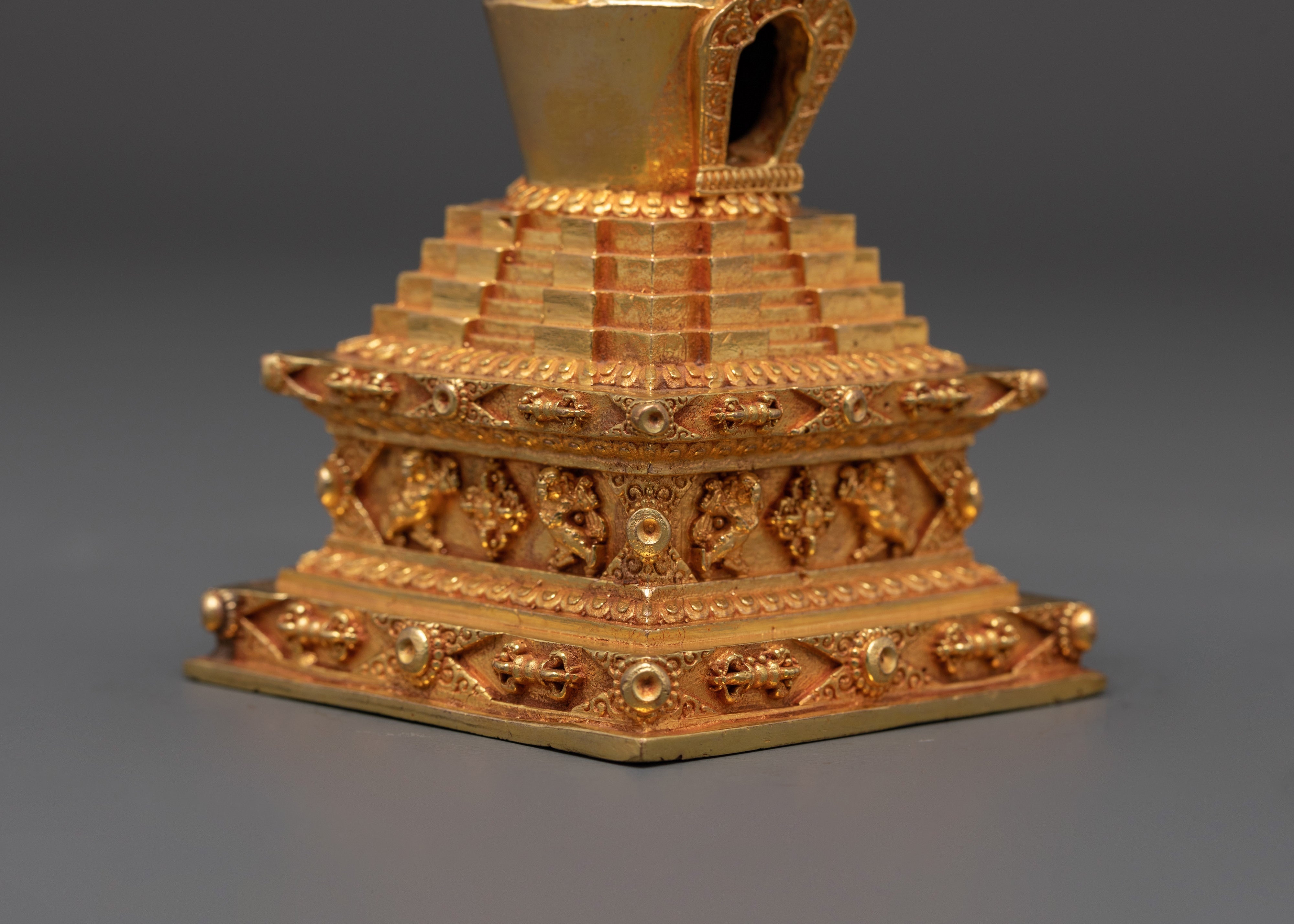 Copper Buddhist Tibetan Shrine | Handcrafted Gold Plated Statue
