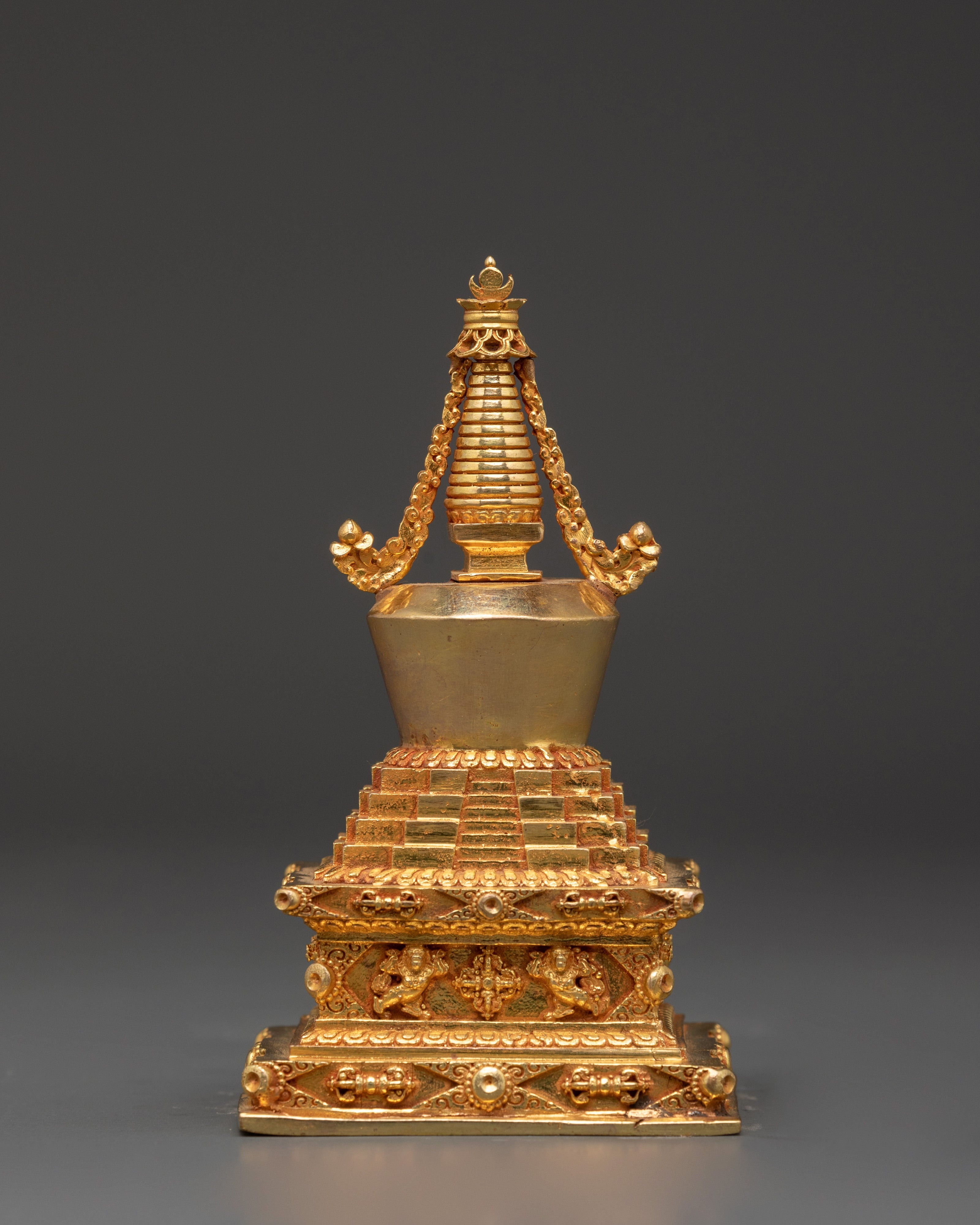 Copper Buddhist Tibetan Shrine | Handcrafted Gold Plated Statue