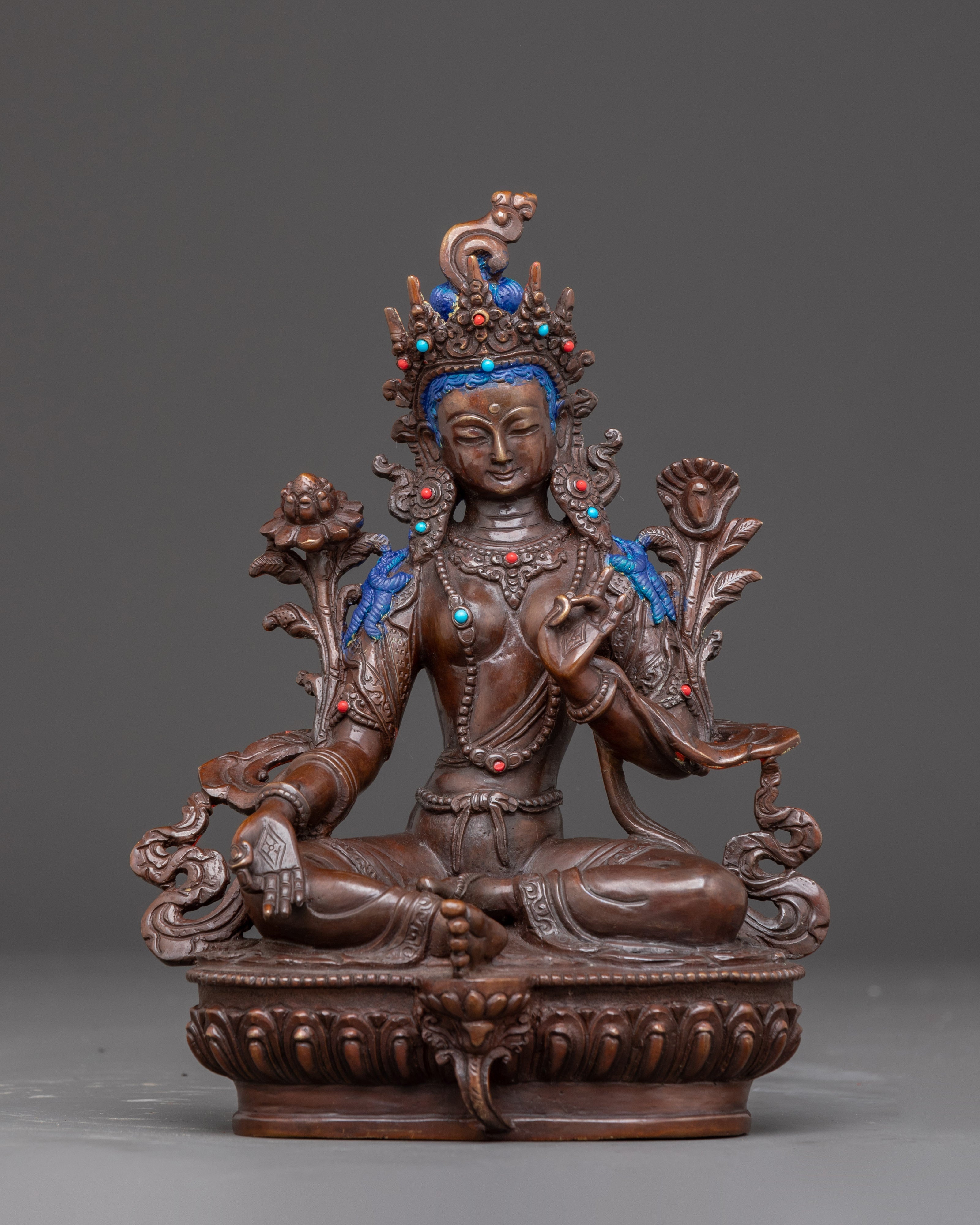 Handmade Mother Green Tara (Shyama Tara) Statue