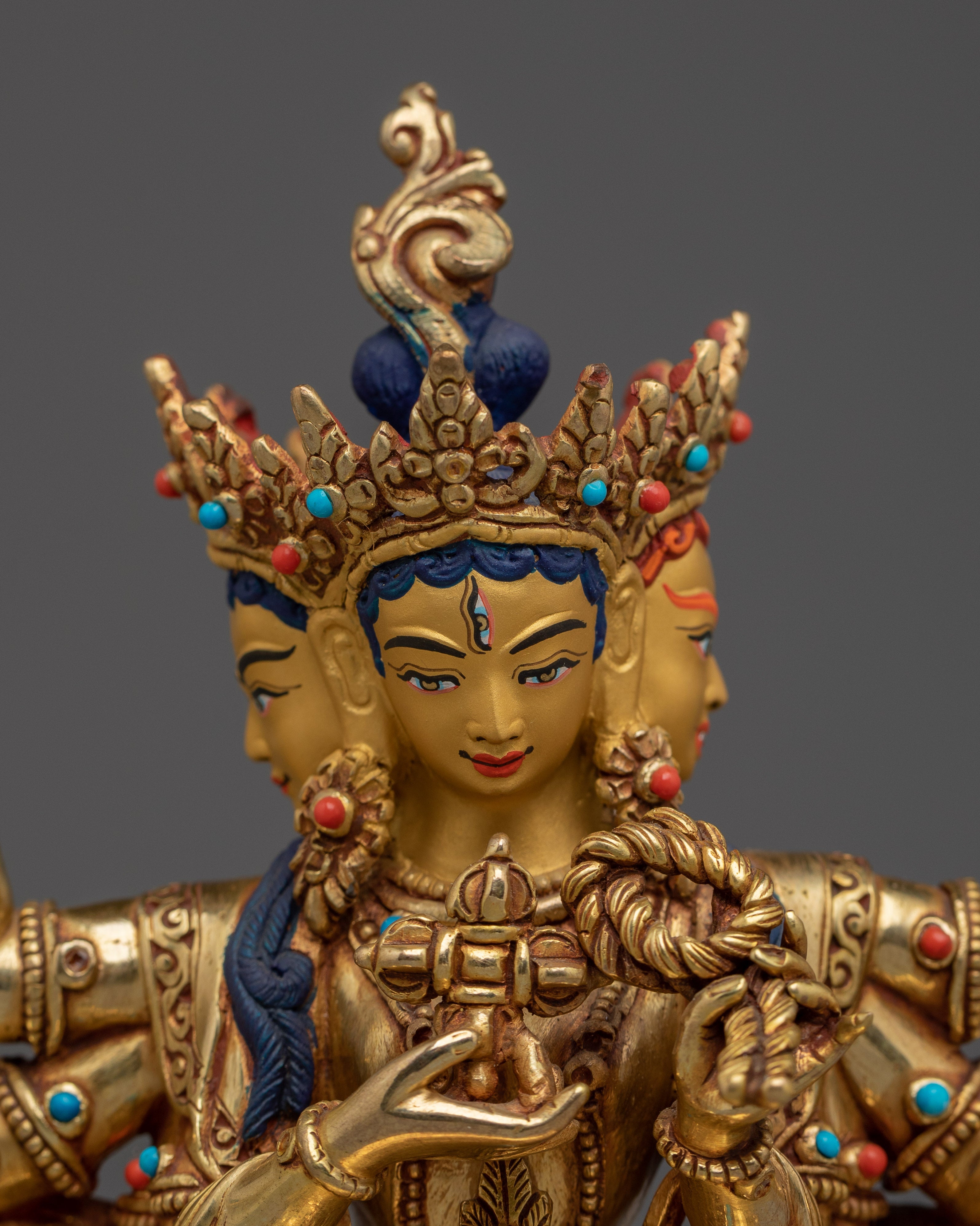 Tibetan Buddhist Deity Namgyalma Copper Statue | Spiritual Protector Sculpture