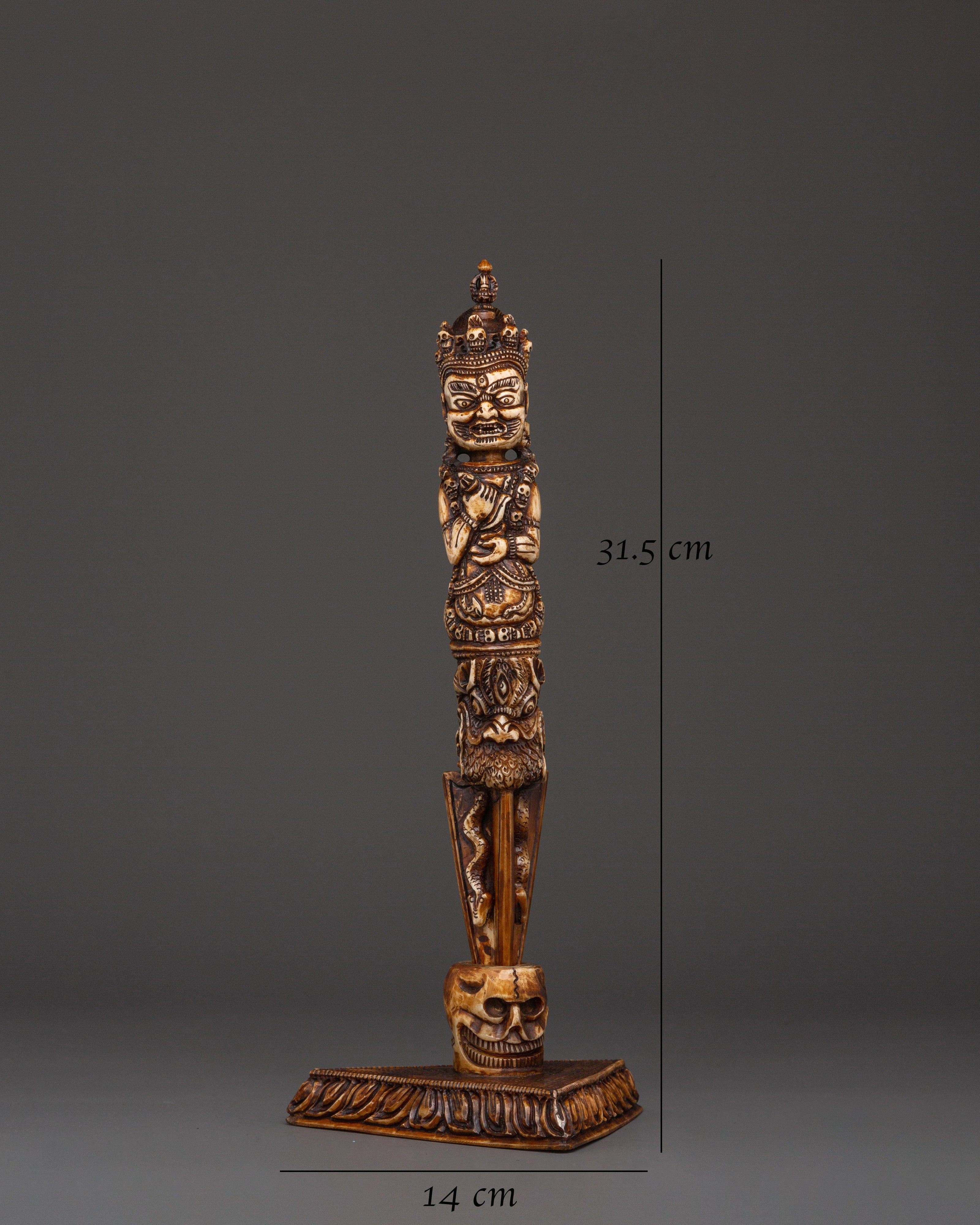 Wrathful Deity Phurba - Yak Bone Ritual Dagger