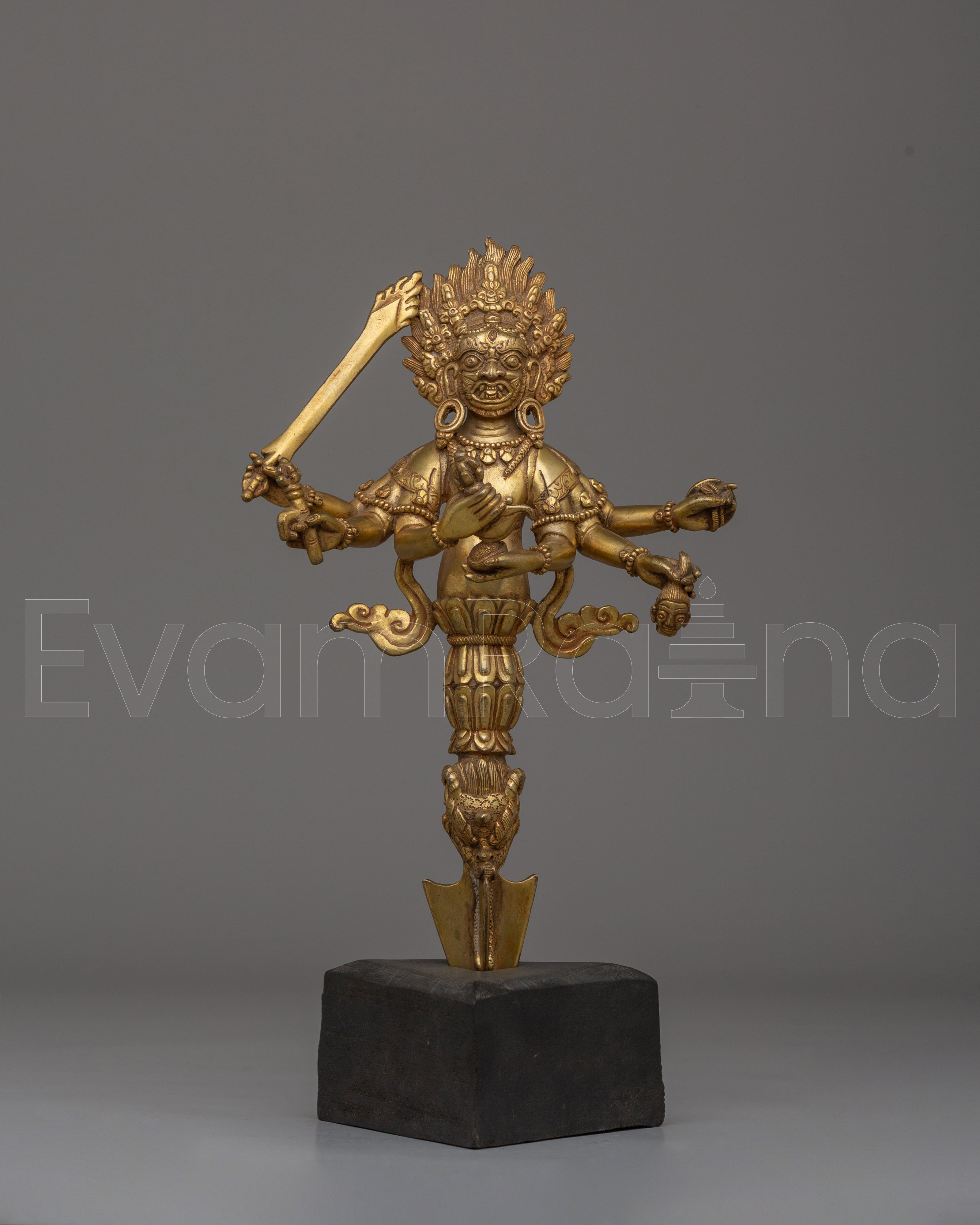 Handmade Mahakala Buddhist Phurba | Sacred Tibetan Ritual Dagger