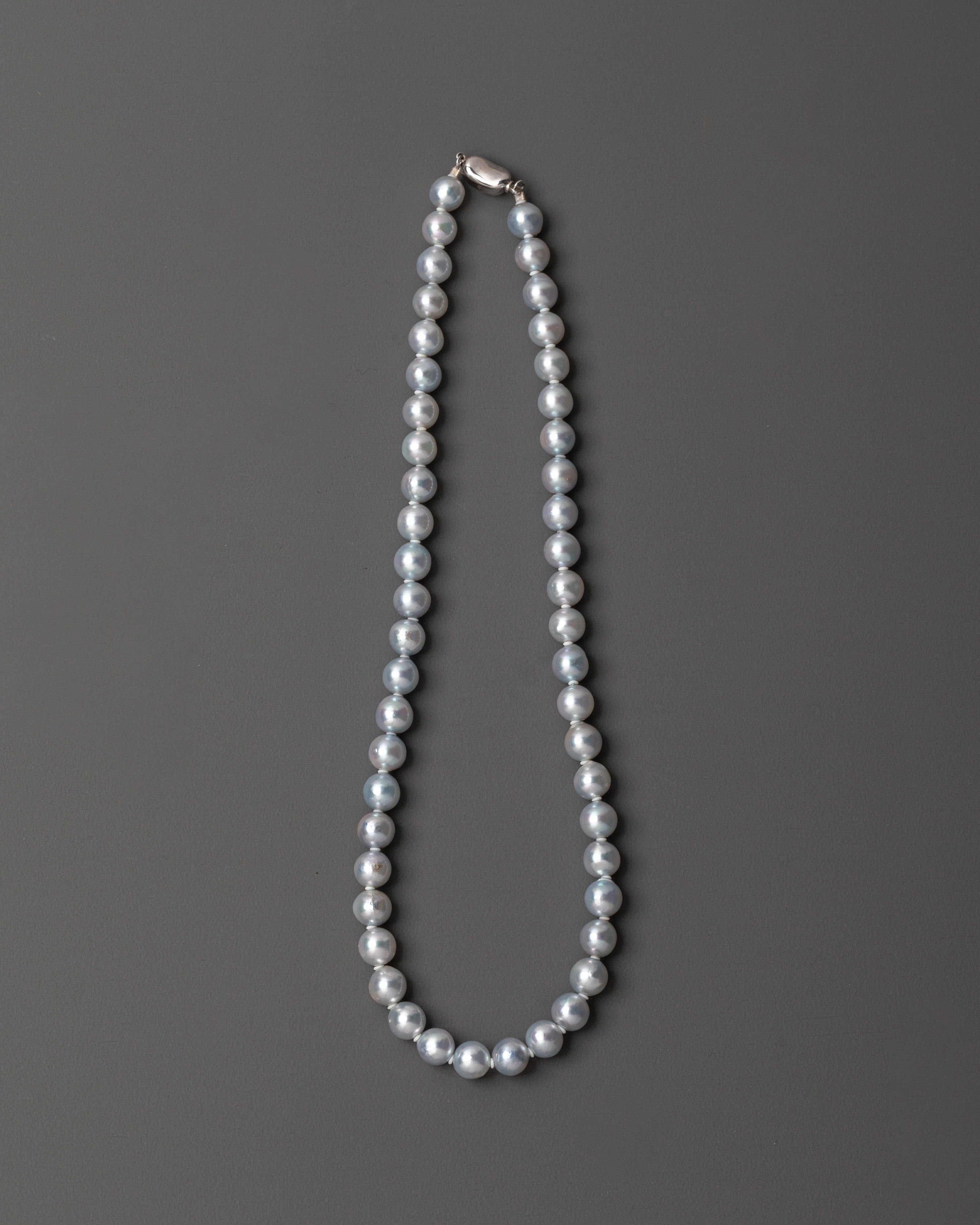 Spiritual Buddhist Prayer Mala | Japanese Grey Pearl Beads