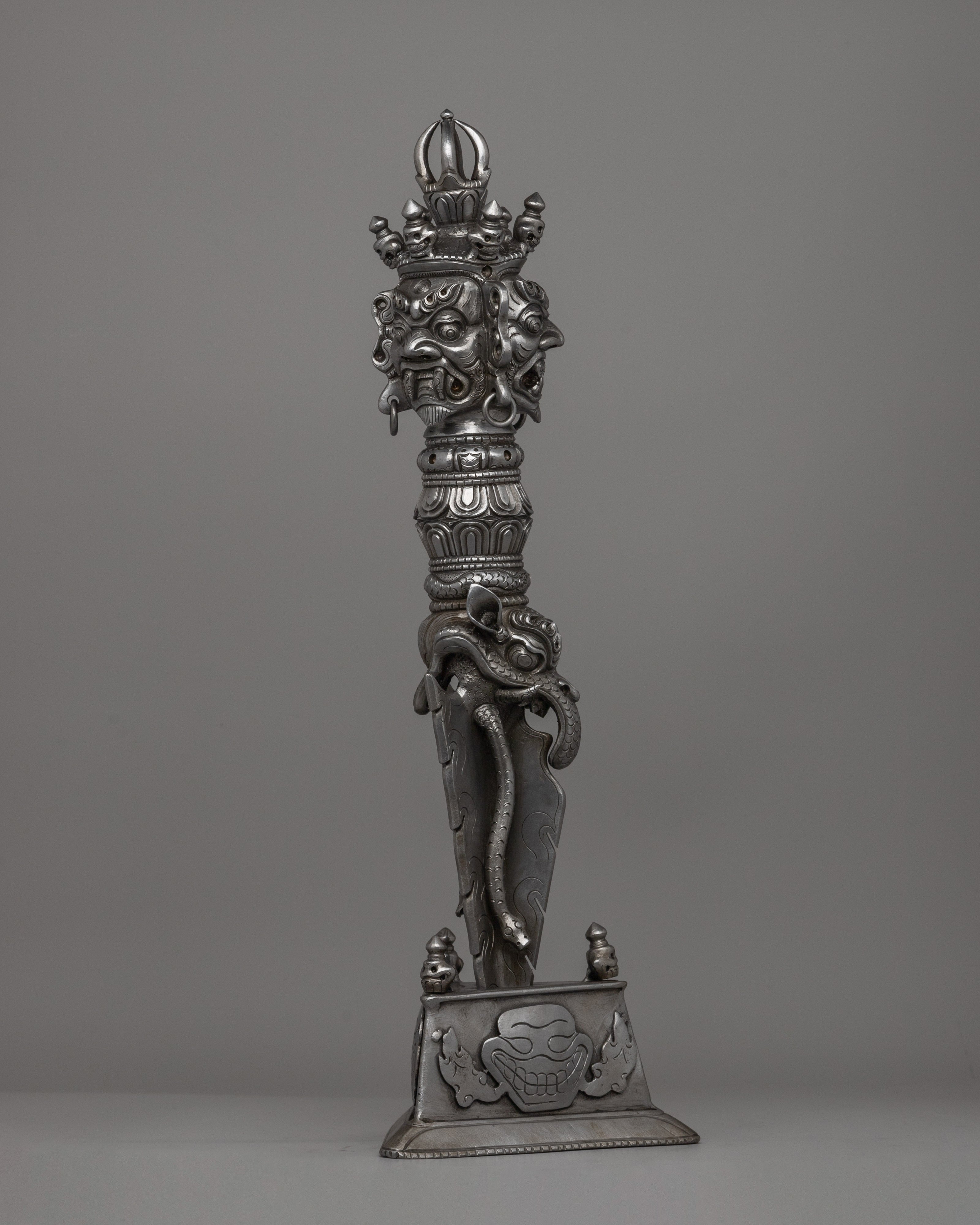 Handcrafted Iron Vajra Phurba | A Sacred Tibetan Ritual Artifact