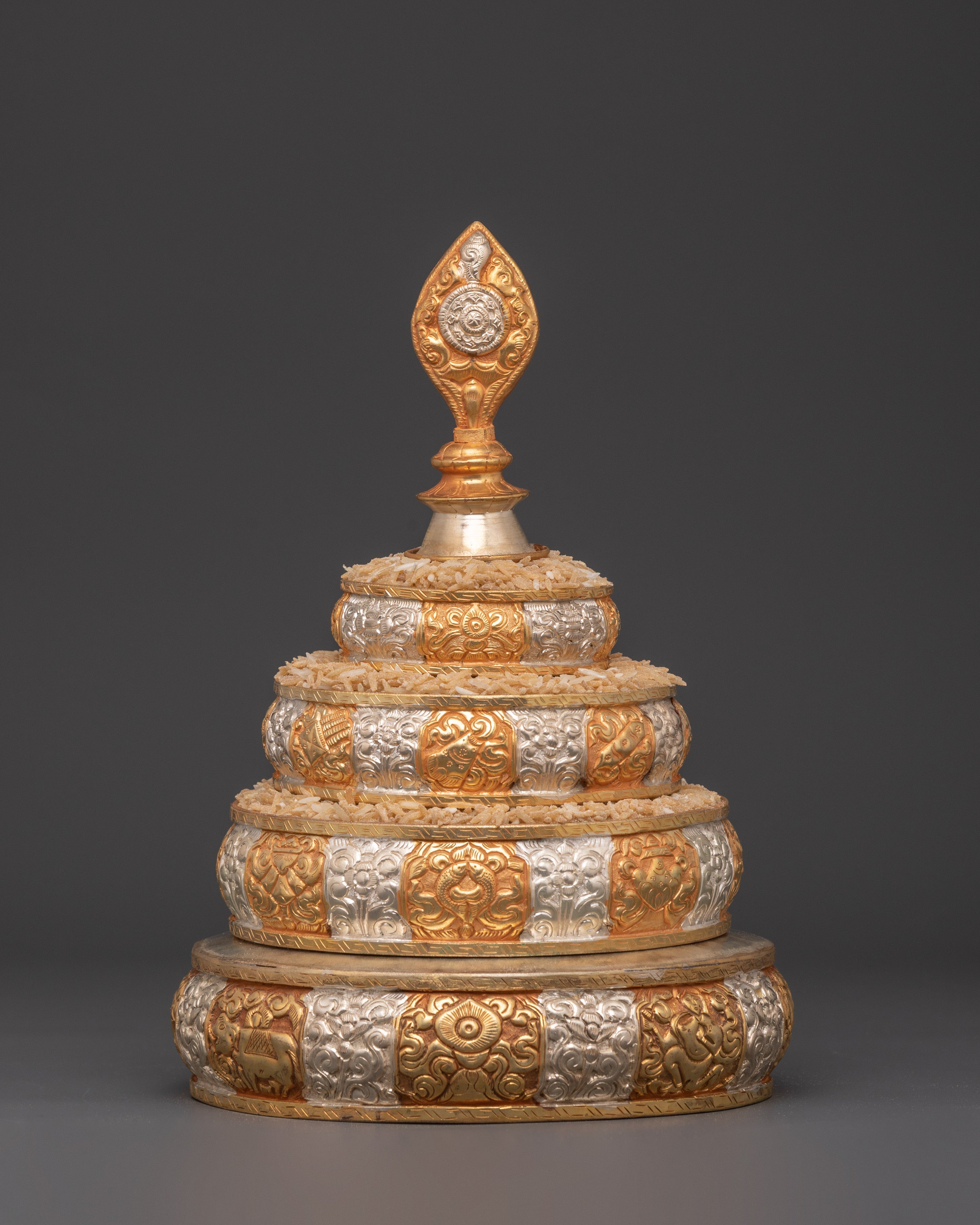 Tibetan Copper Mandala Offering Set for Spiritual Rituals and Meditation