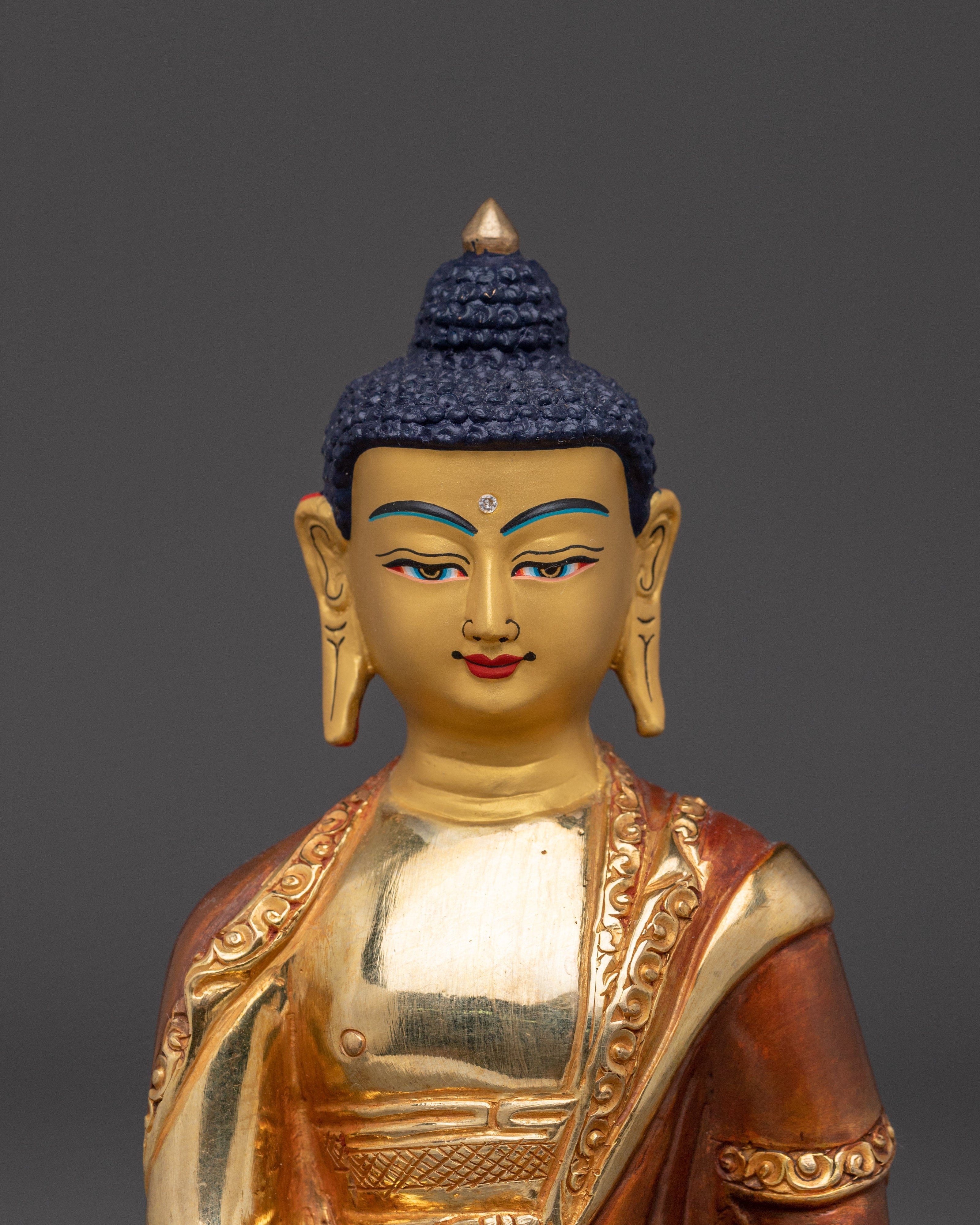 Handcrafted Amitabha Buddha Statue | Copper and 24K Gold Artistry