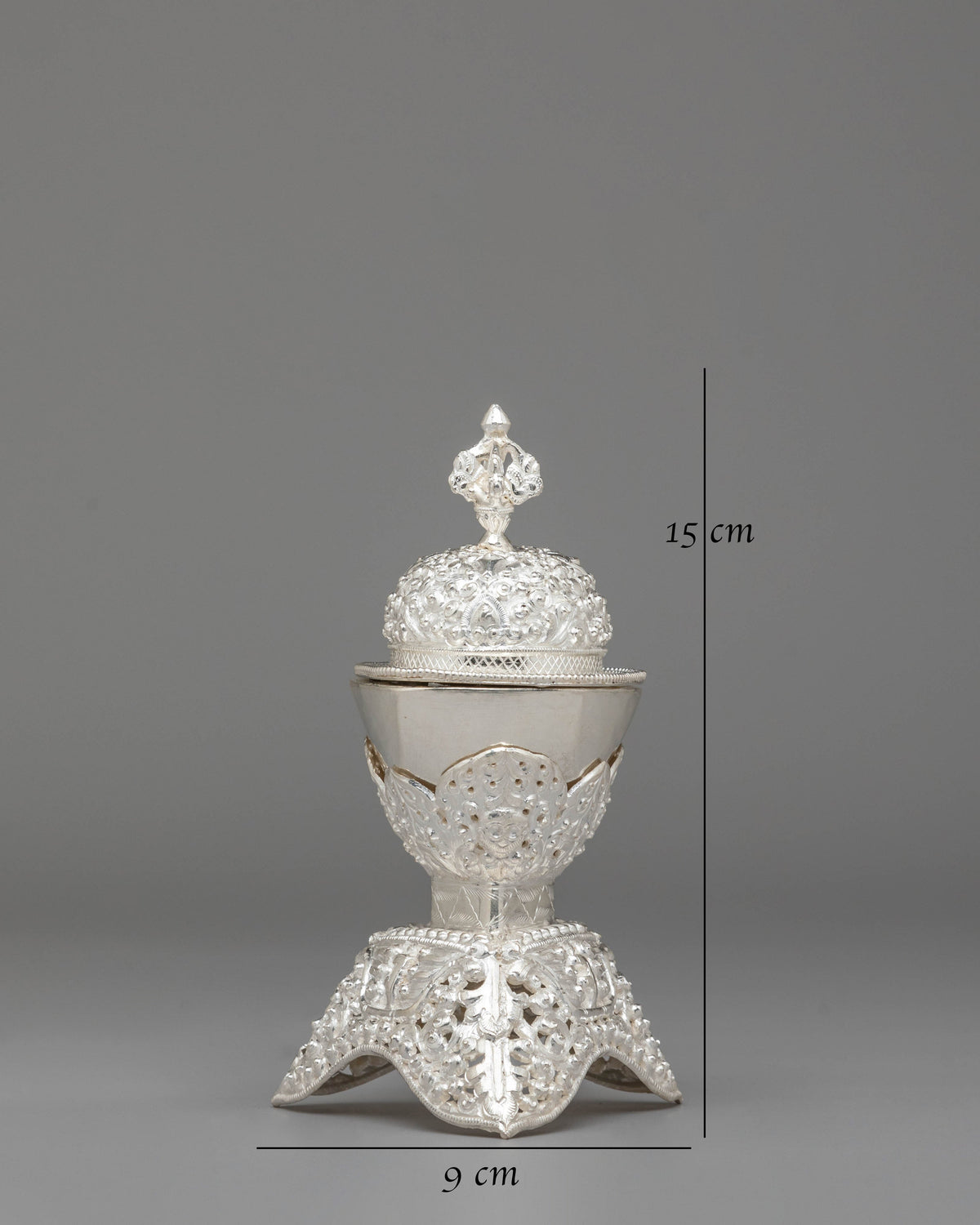 Silver Kapala for Buddhist Rituals | Sacred Offering Vessel