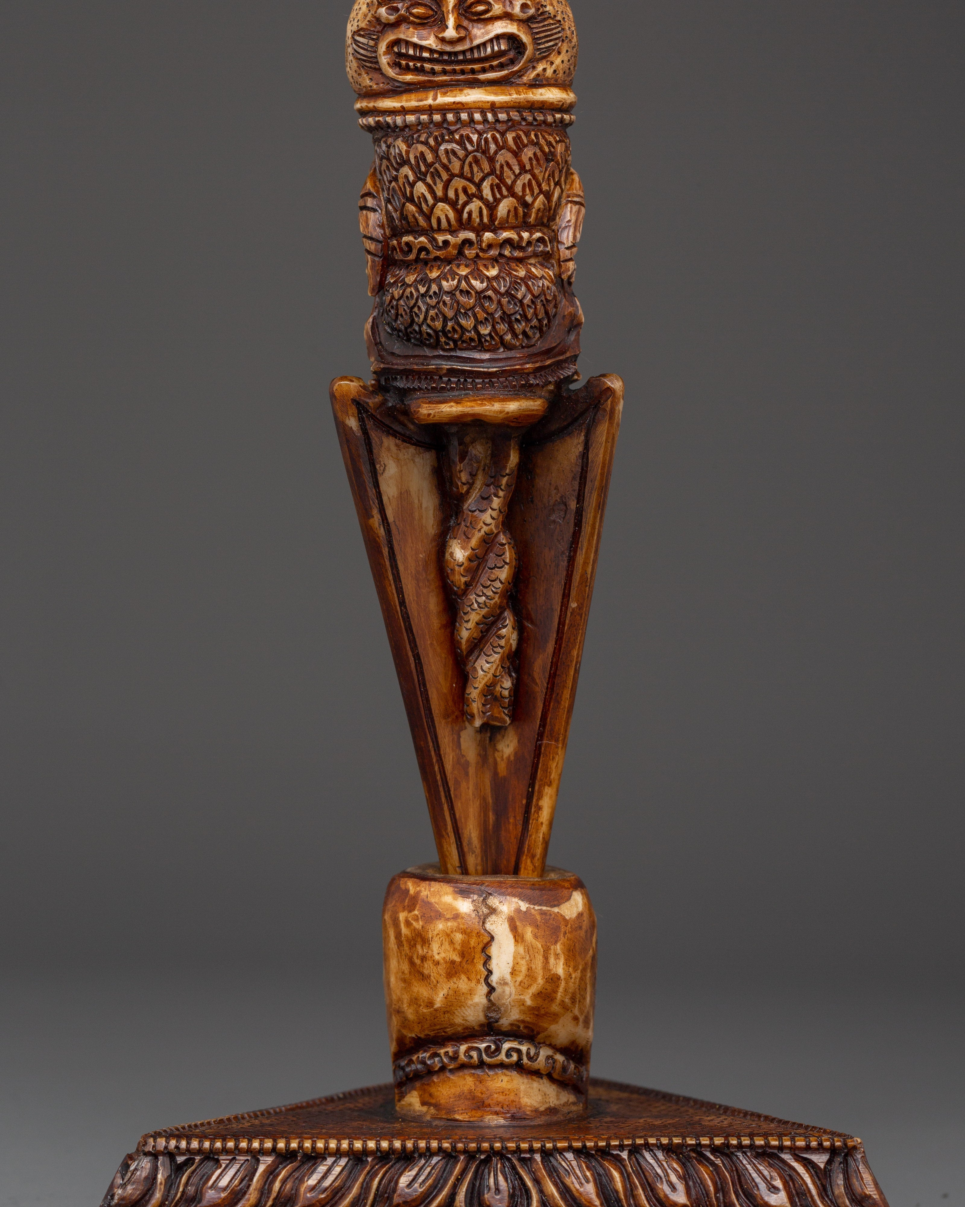 Handcrafted Vajrakila Buddhist Dagger | Ritual Phurba with Yak Bone