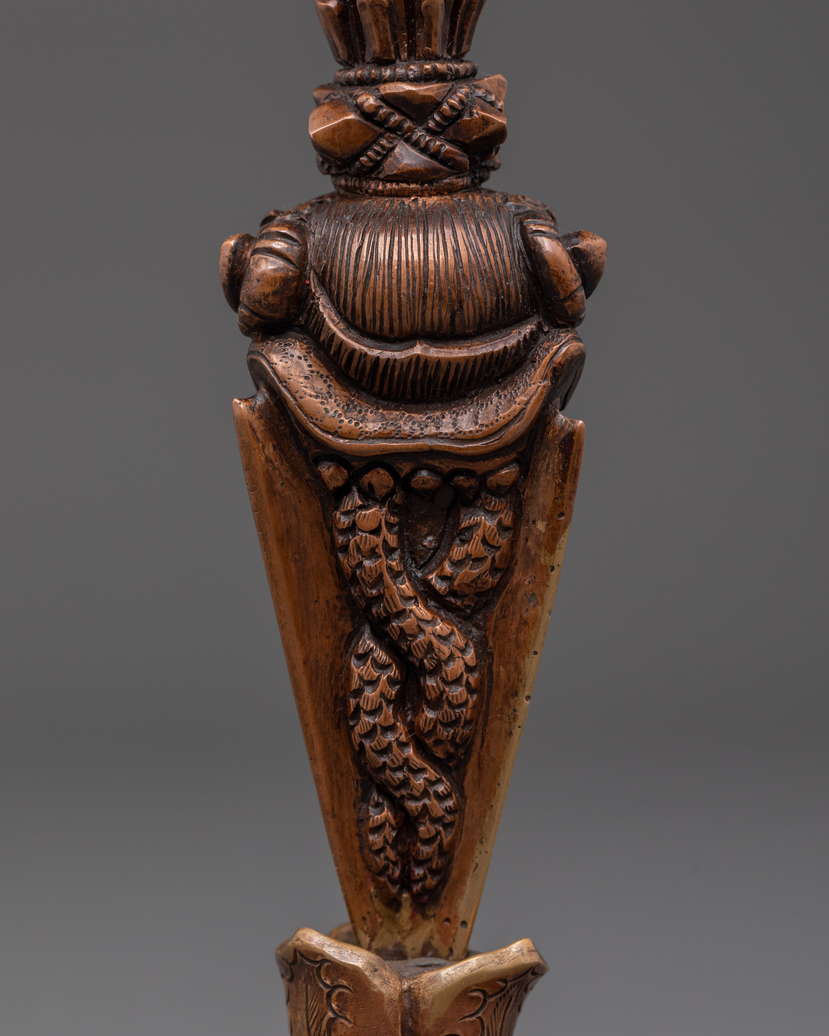 Handmade Copper Phurba For Ritual Ceremonies | Tibetan Buddhist Ritual Dagger