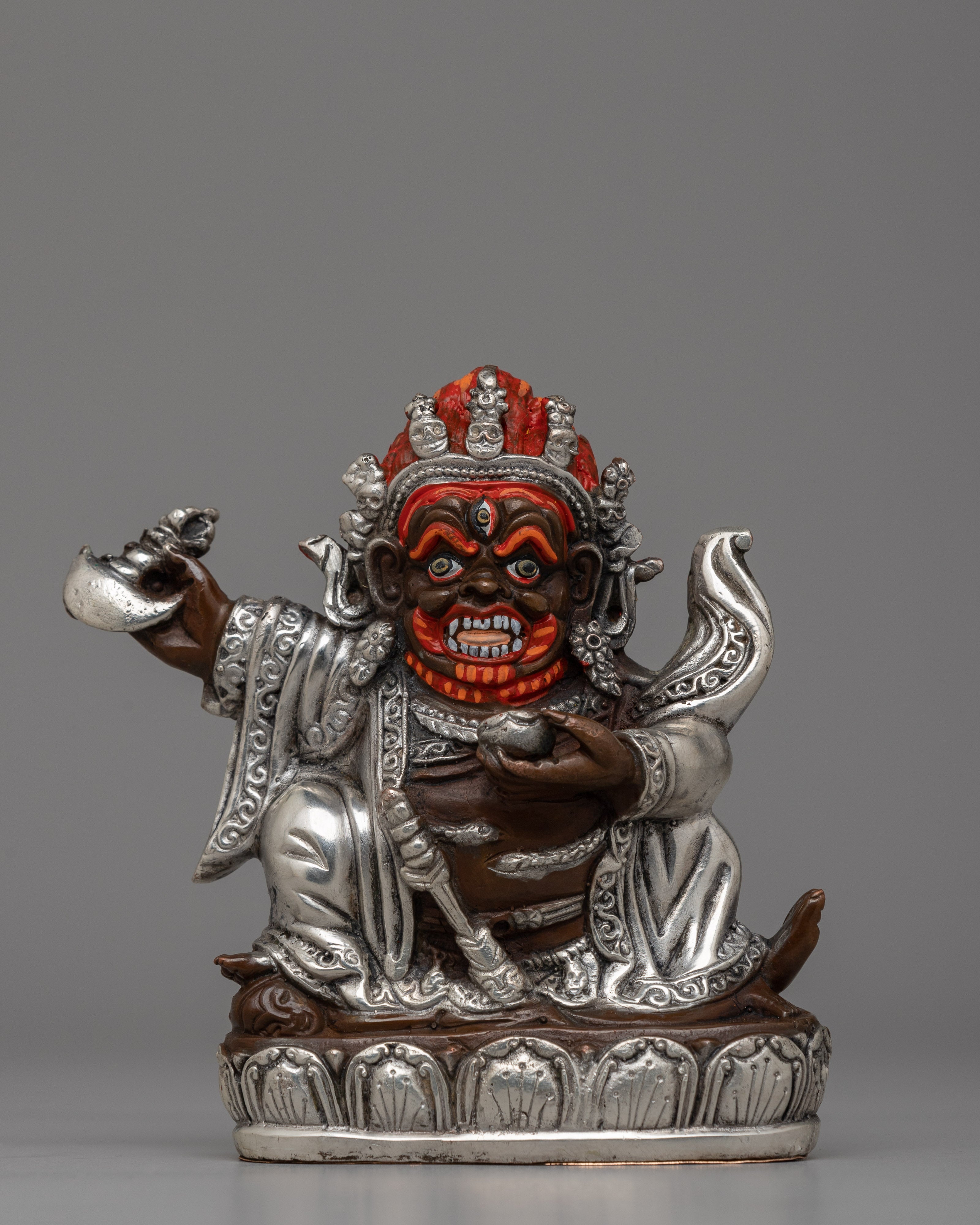 Oxidized Copper Mahakala Statue