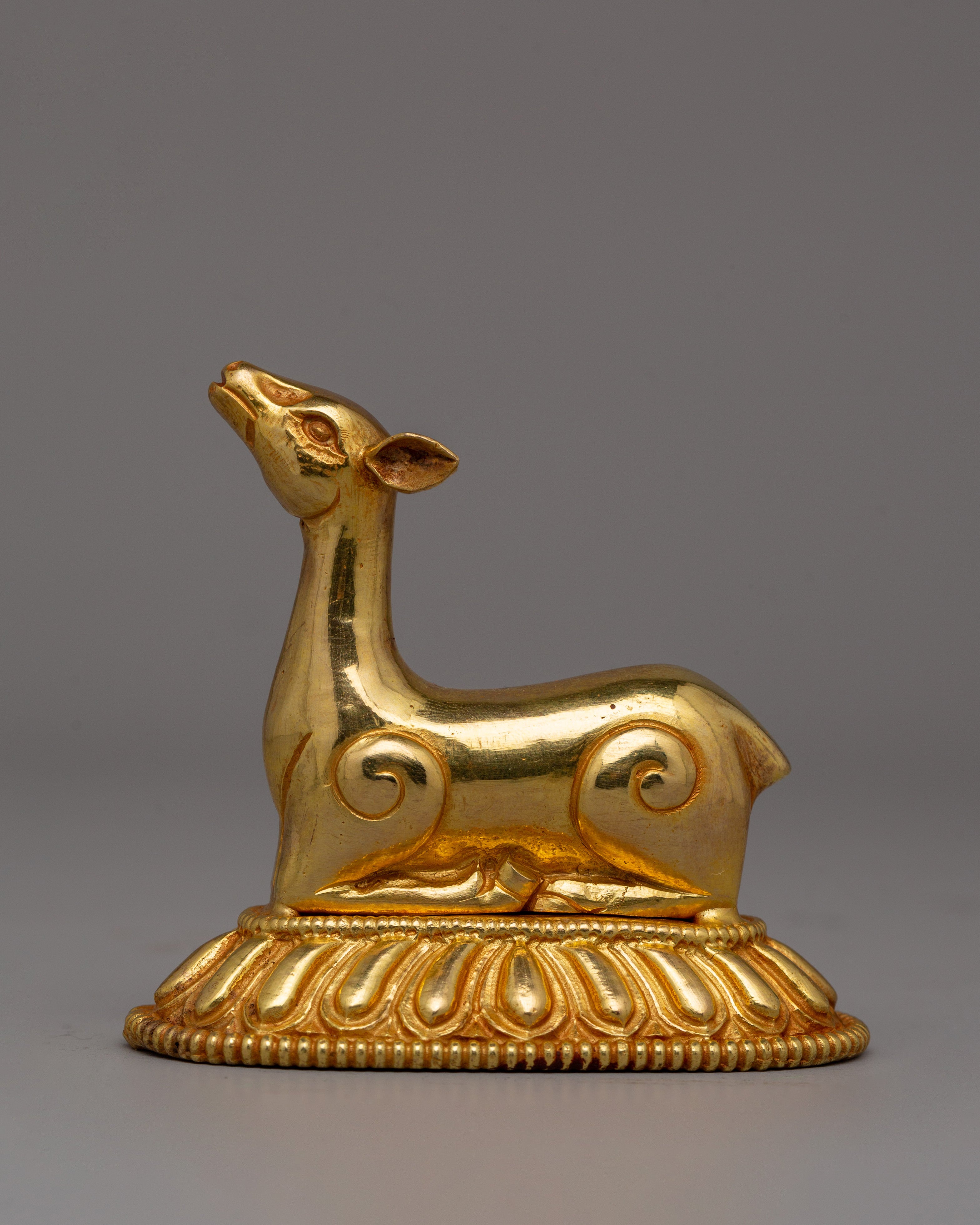 Copper Dharma Wheel with Deer Set | perfect for meditation